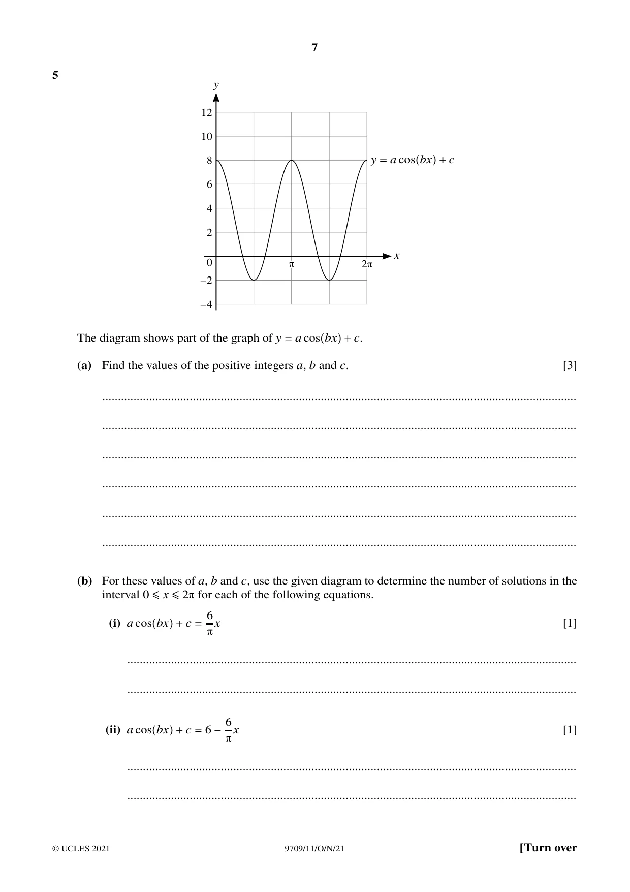 Cambridge A Level Mathematics 9709 2021 Oct/Nov Paper 1 · Variant 1 question paper, page 7 of 20