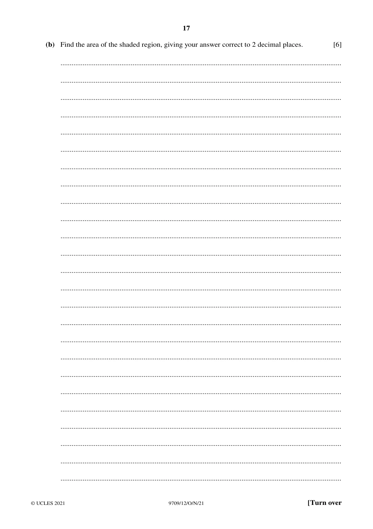 Cambridge A Level Mathematics 9709 2021 Oct/Nov Paper 1 · Variant 2 question paper, page 17 of 20