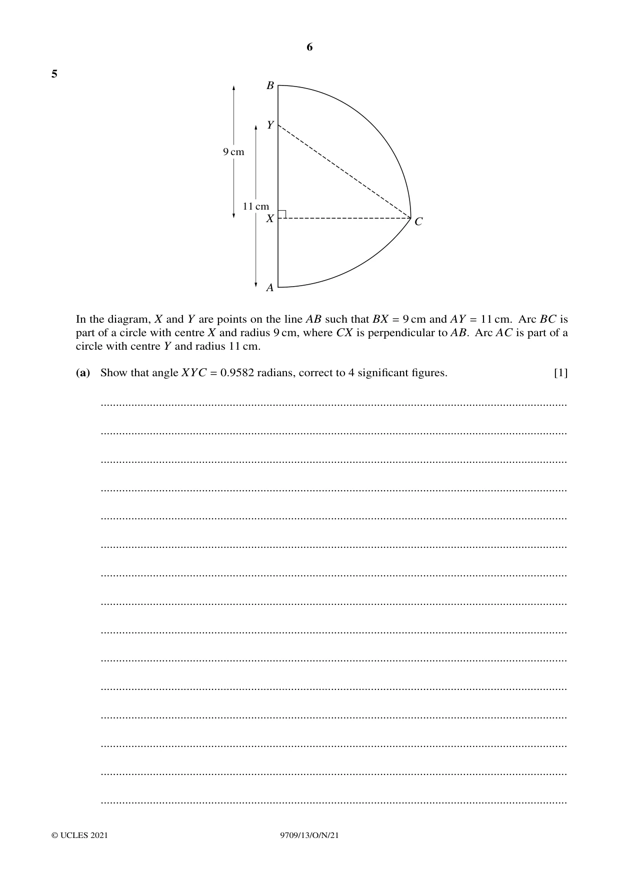 Cambridge A Level Mathematics 9709 2021 Oct/Nov Paper 1 · Variant 3 question paper, page 6 of 20