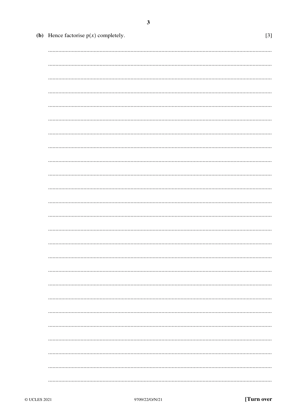 Cambridge A Level Mathematics 9709 2021 Oct/Nov Paper 2 · Variant 2 question paper, page 3 of 12
