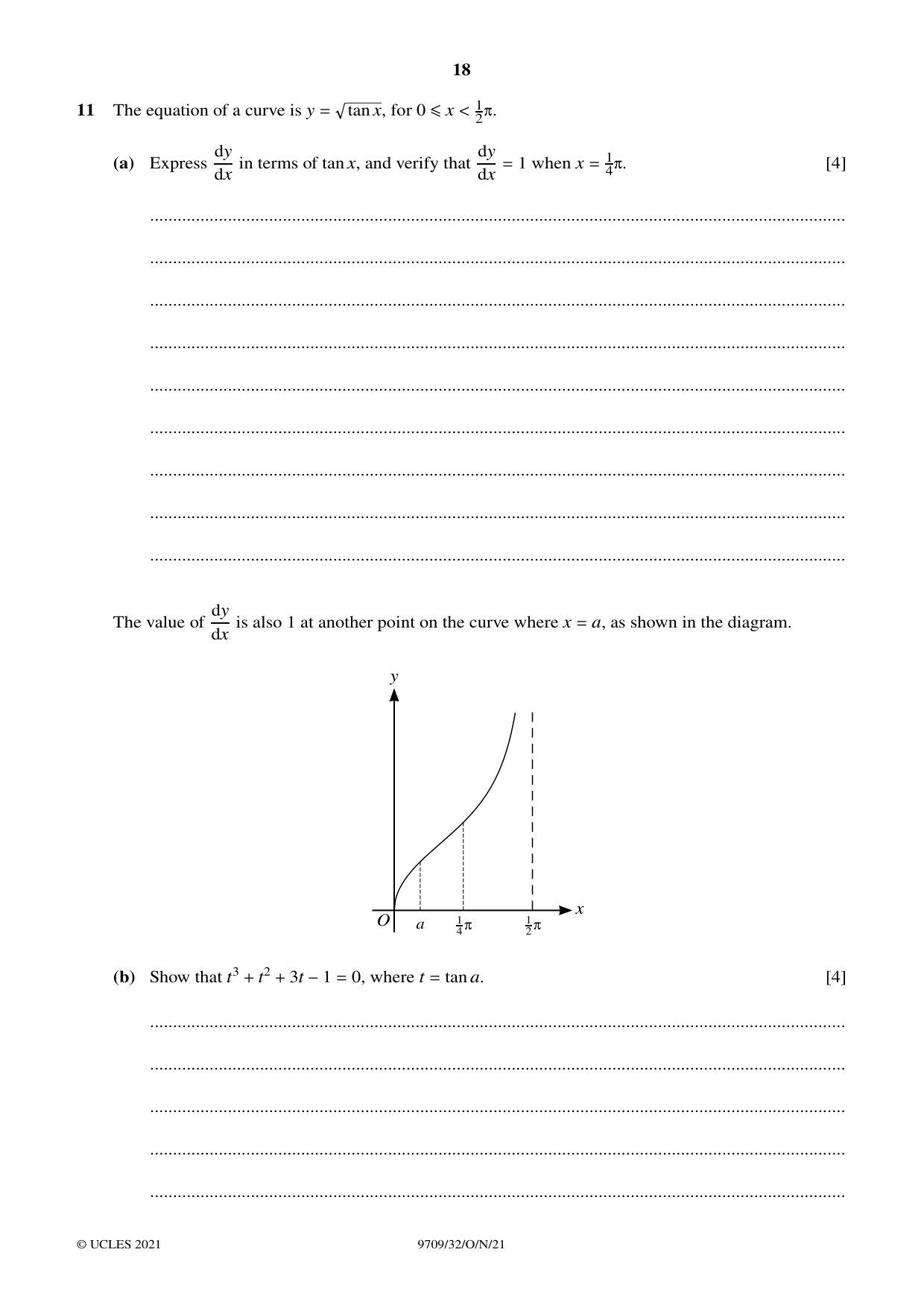 Cambridge A Level Mathematics 9709 2021 Oct/Nov Paper 3 · Variant 2 question paper, page 18 of 20