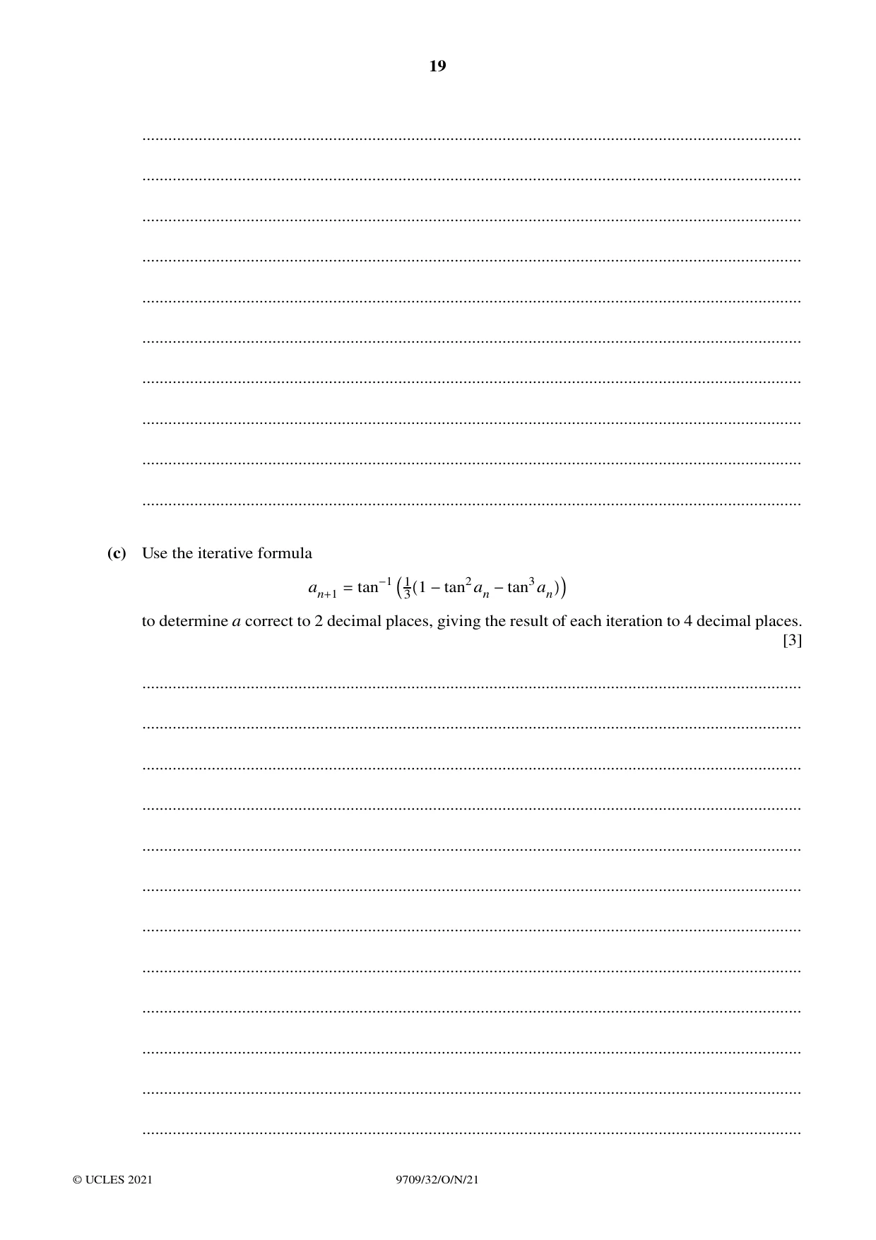 Cambridge A Level Mathematics 9709 2021 Oct/Nov Paper 3 · Variant 2 question paper, page 19 of 20