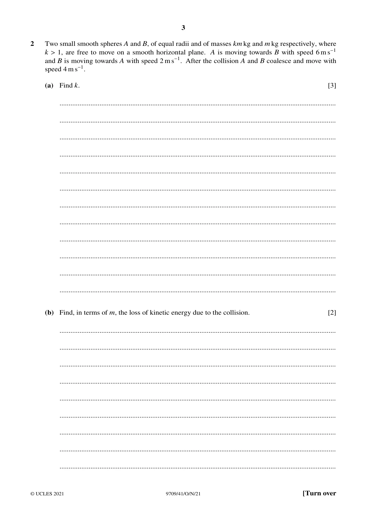 Cambridge A Level Mathematics 9709 2021 Oct/Nov Paper 4 · Variant 1 question paper, page 3 of 12