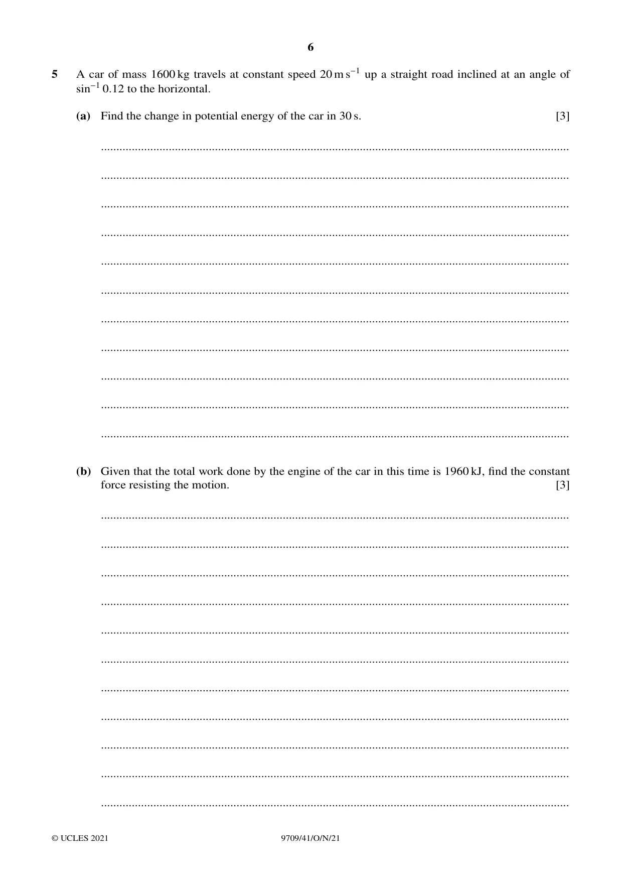 Cambridge A Level Mathematics 9709 2021 Oct/Nov Paper 4 · Variant 1 question paper, page 6 of 12