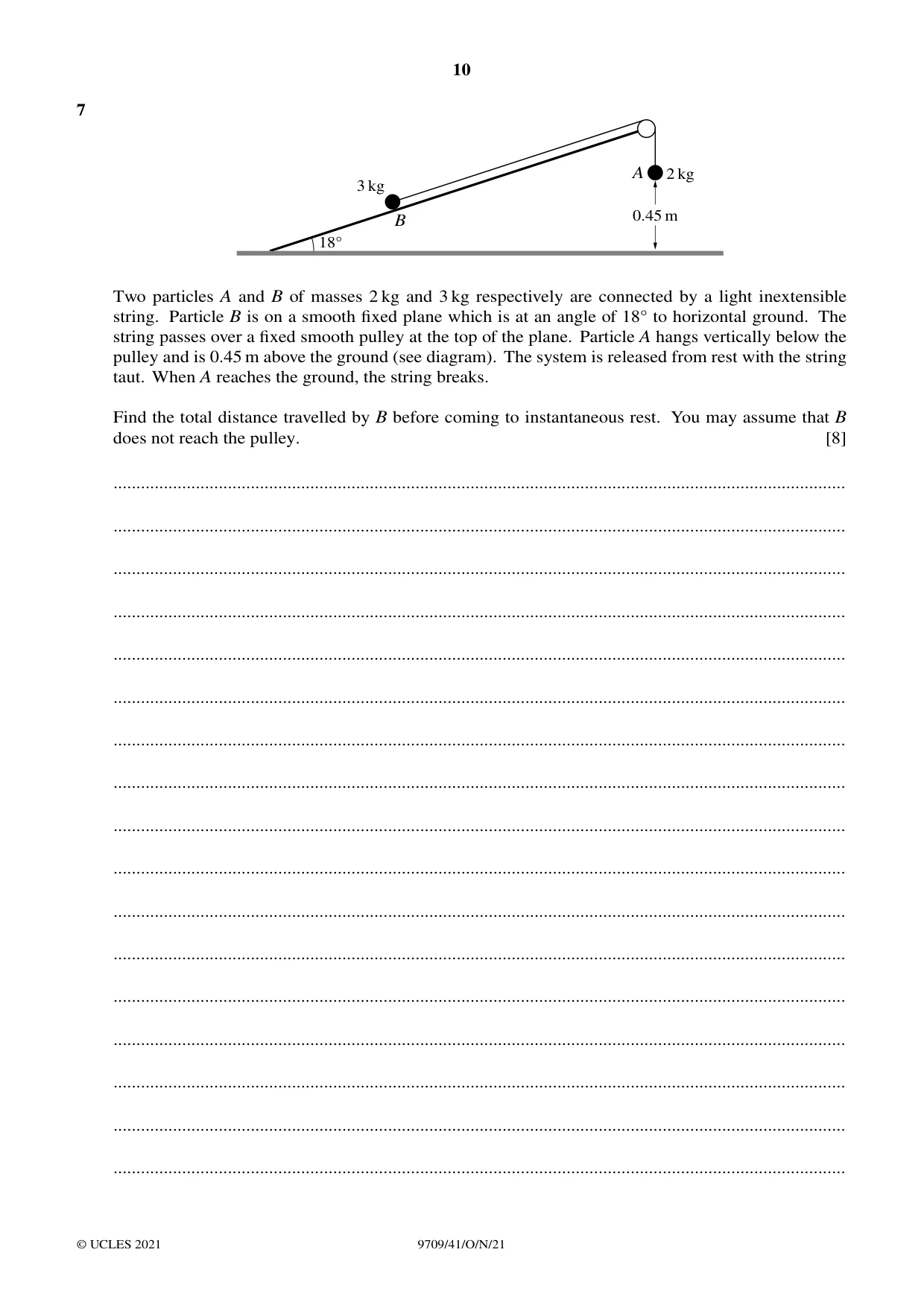 Cambridge A Level Mathematics 9709 2021 Oct/Nov Paper 4 · Variant 1 question paper, page 10 of 12