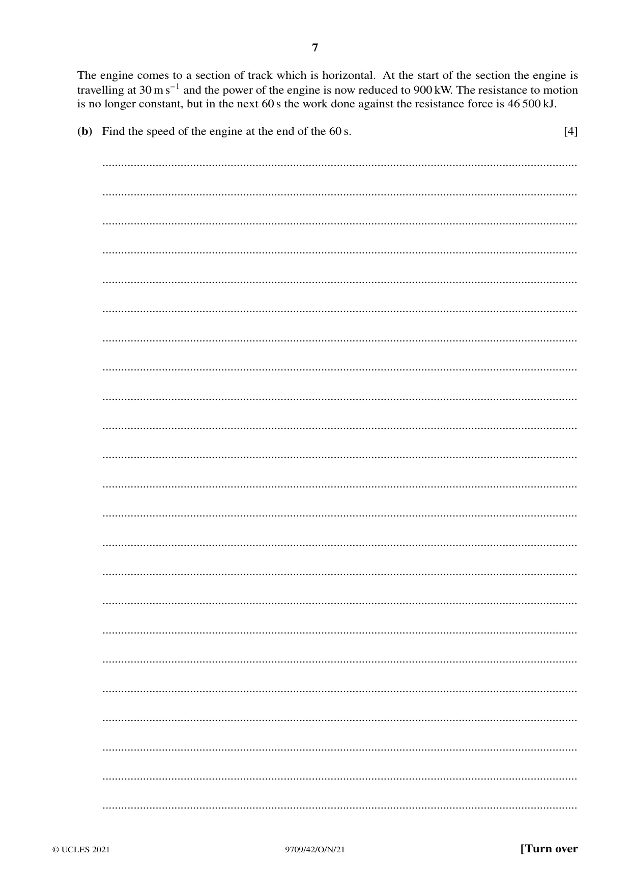 Cambridge A Level Mathematics 9709 2021 Oct/Nov Paper 4 · Variant 2 question paper, page 7 of 12