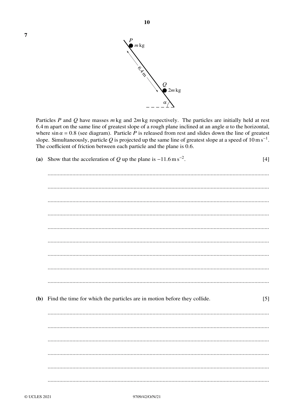 Cambridge A Level Mathematics 9709 2021 Oct/Nov Paper 4 · Variant 2 question paper, page 10 of 12