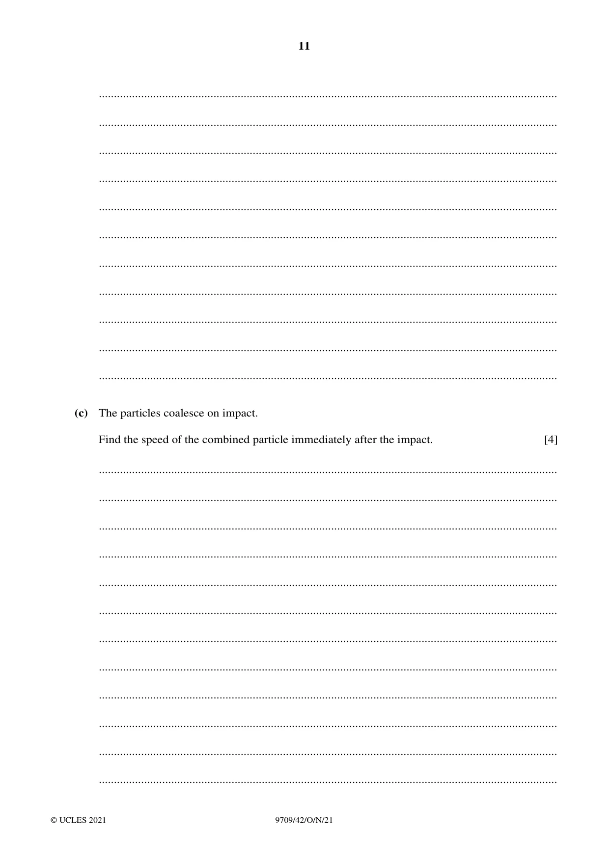 Cambridge A Level Mathematics 9709 2021 Oct/Nov Paper 4 · Variant 2 question paper, page 11 of 12
