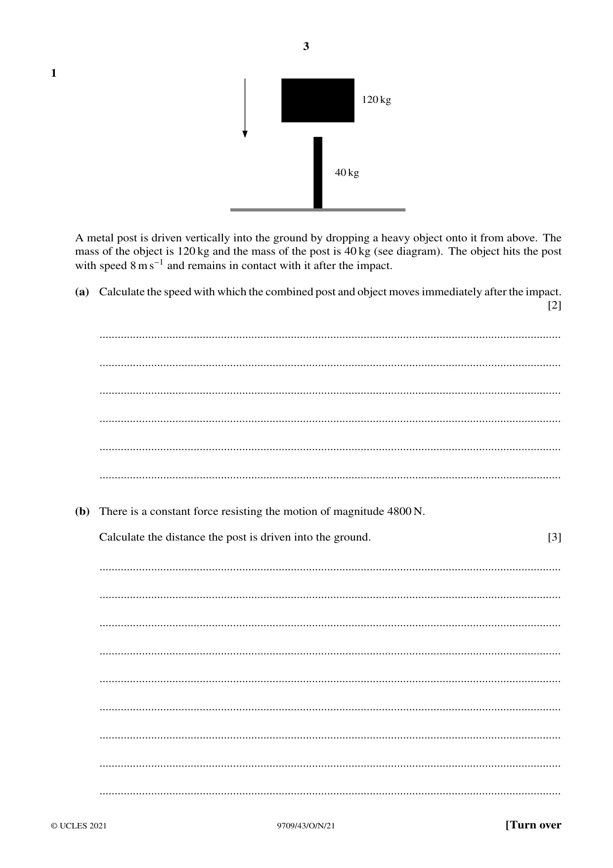 Cambridge A Level Mathematics 9709 2021 Oct/Nov Paper 4 · Variant 3 question paper, page 3 of 12