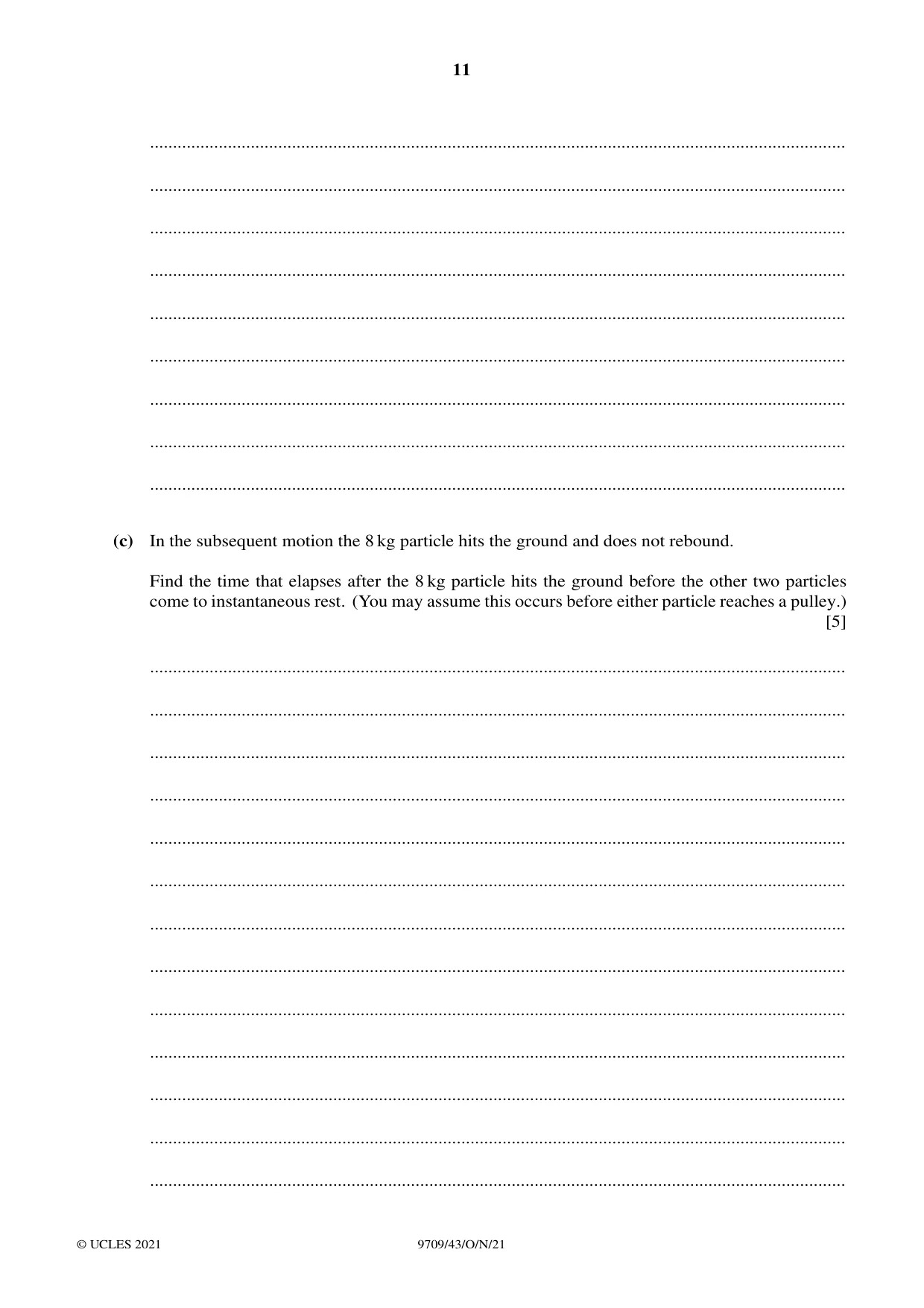 Cambridge A Level Mathematics 9709 2021 Oct/Nov Paper 4 · Variant 3 question paper, page 11 of 12