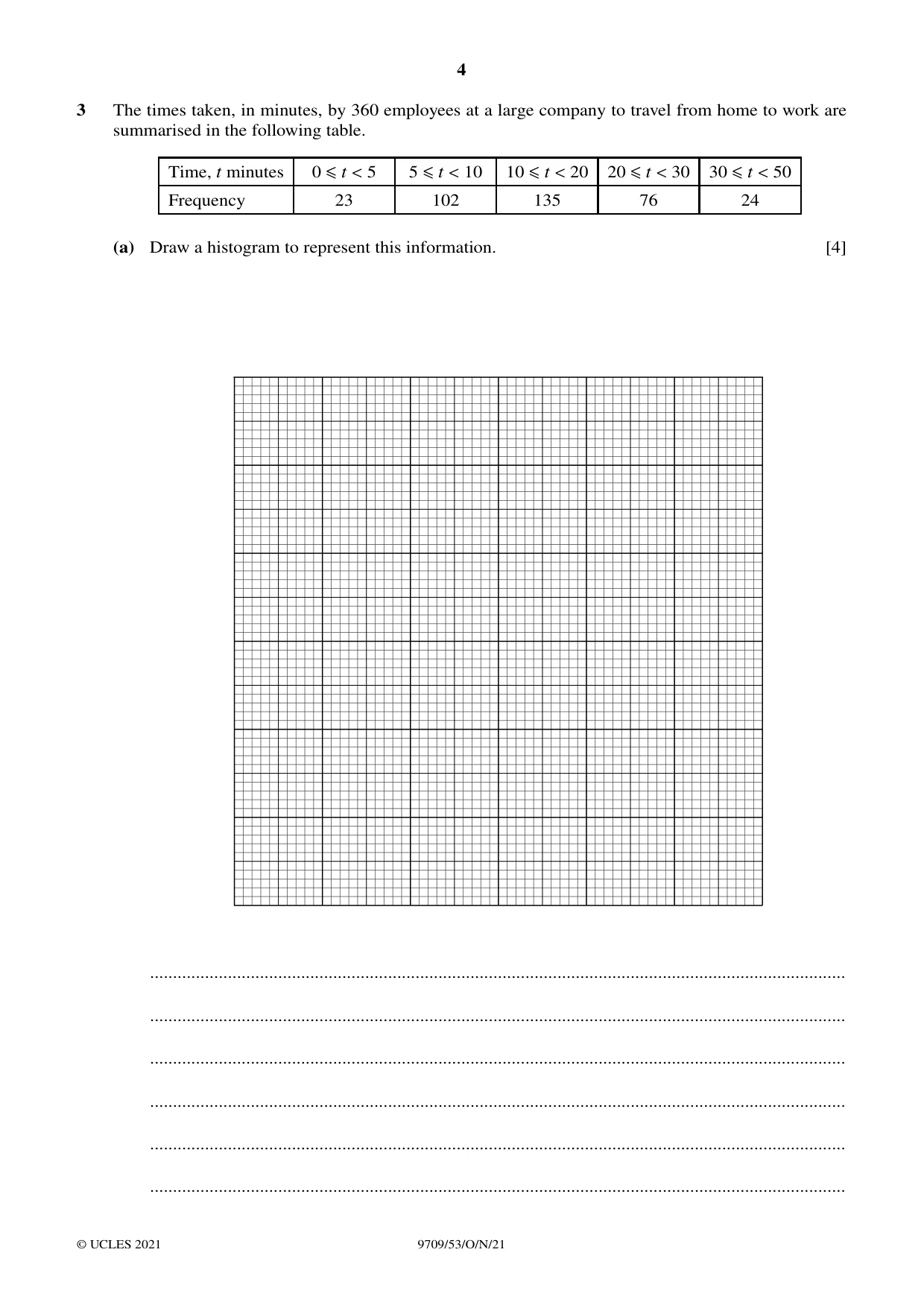 Cambridge A Level Mathematics 9709 2021 Oct/Nov Paper 5 · Variant 3 question paper, page 4 of 16