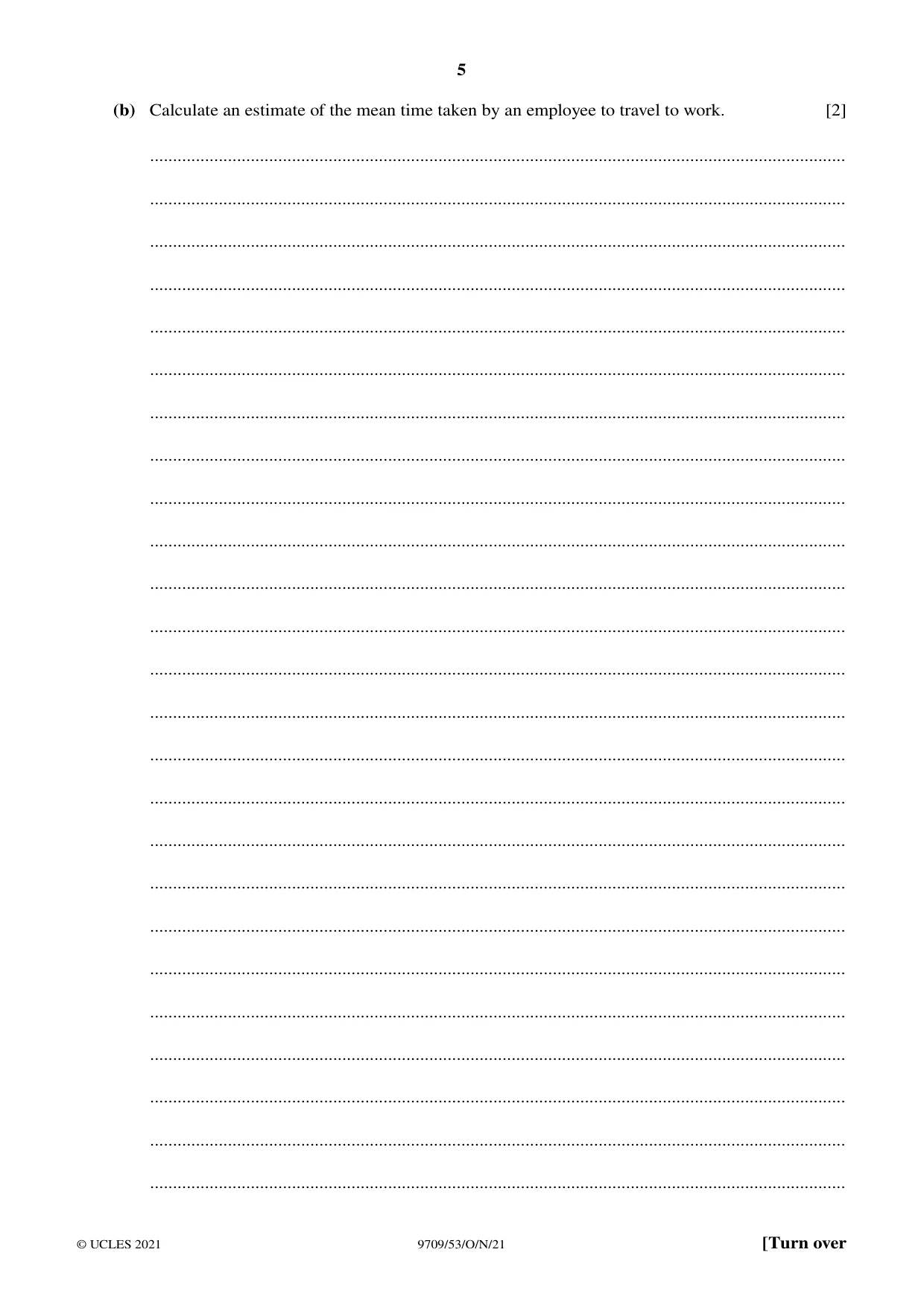 Cambridge A Level Mathematics 9709 2021 Oct/Nov Paper 5 · Variant 3 question paper, page 5 of 16