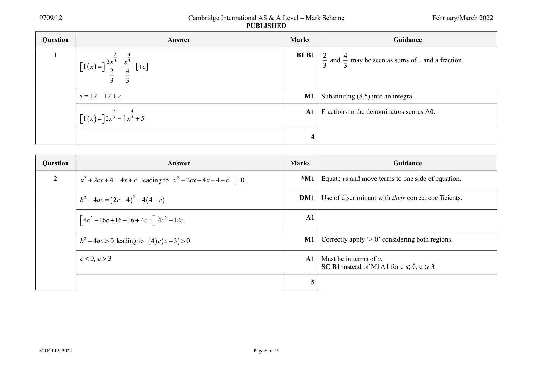 Mark scheme, page 6 of 15