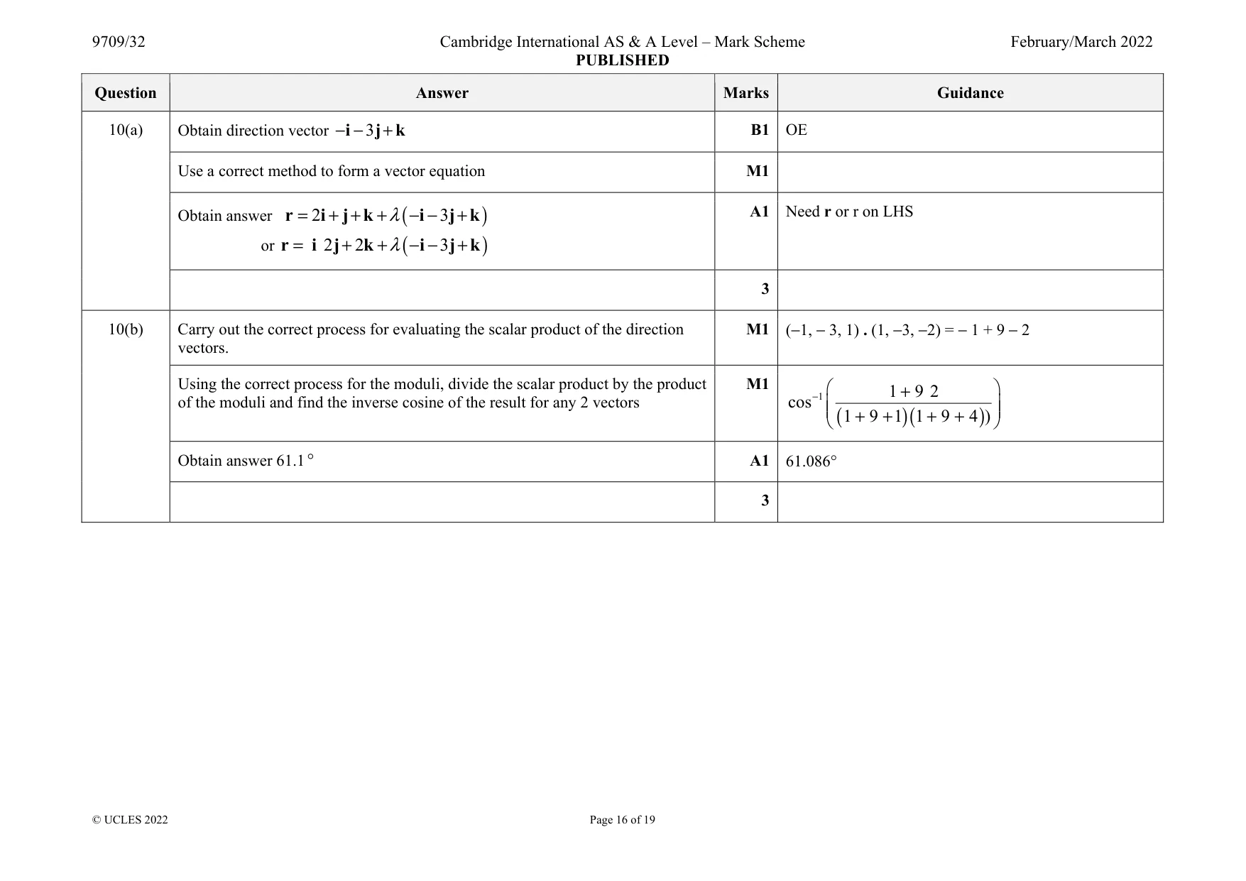 Mark scheme, page 16 of 19