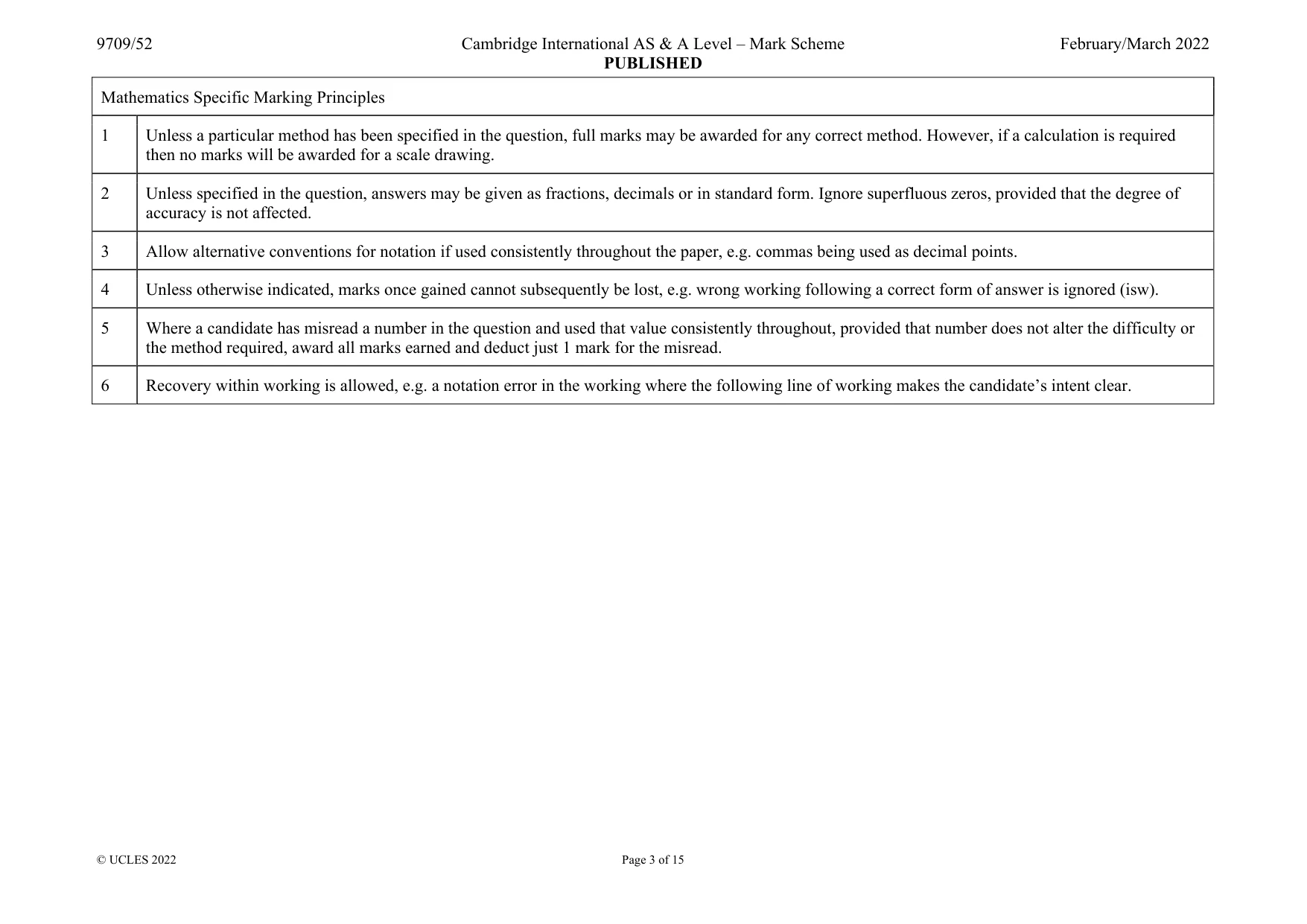 Mark scheme, page 3 of 15