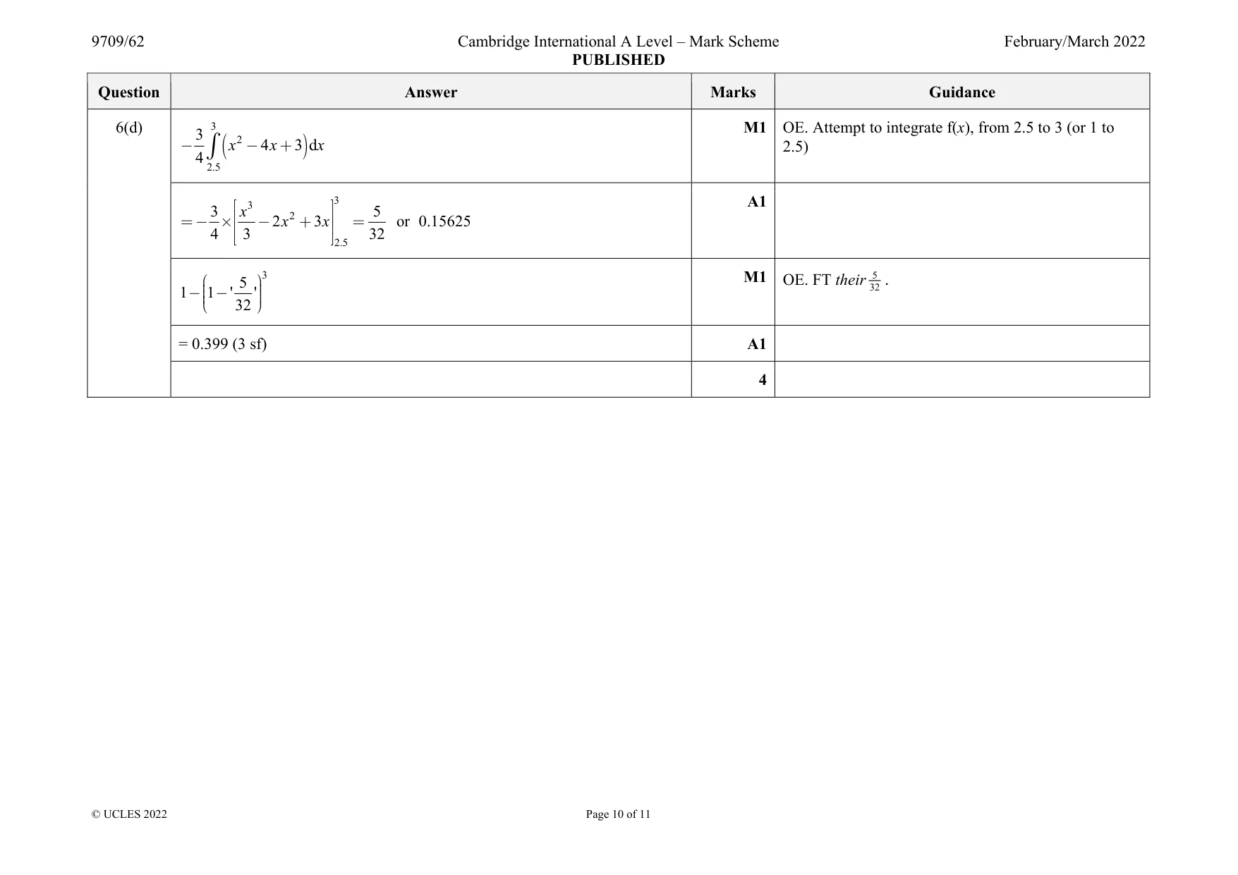 Mark scheme, page 10 of 11