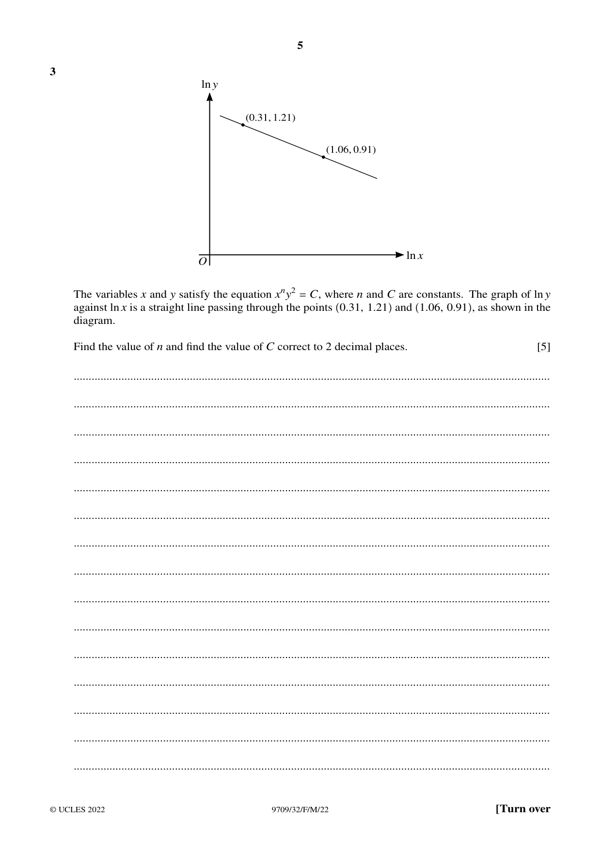 Cambridge A Level Mathematics 9709 2022 Feb/March Paper 3 · Variant 2 question paper, page 5 of 20