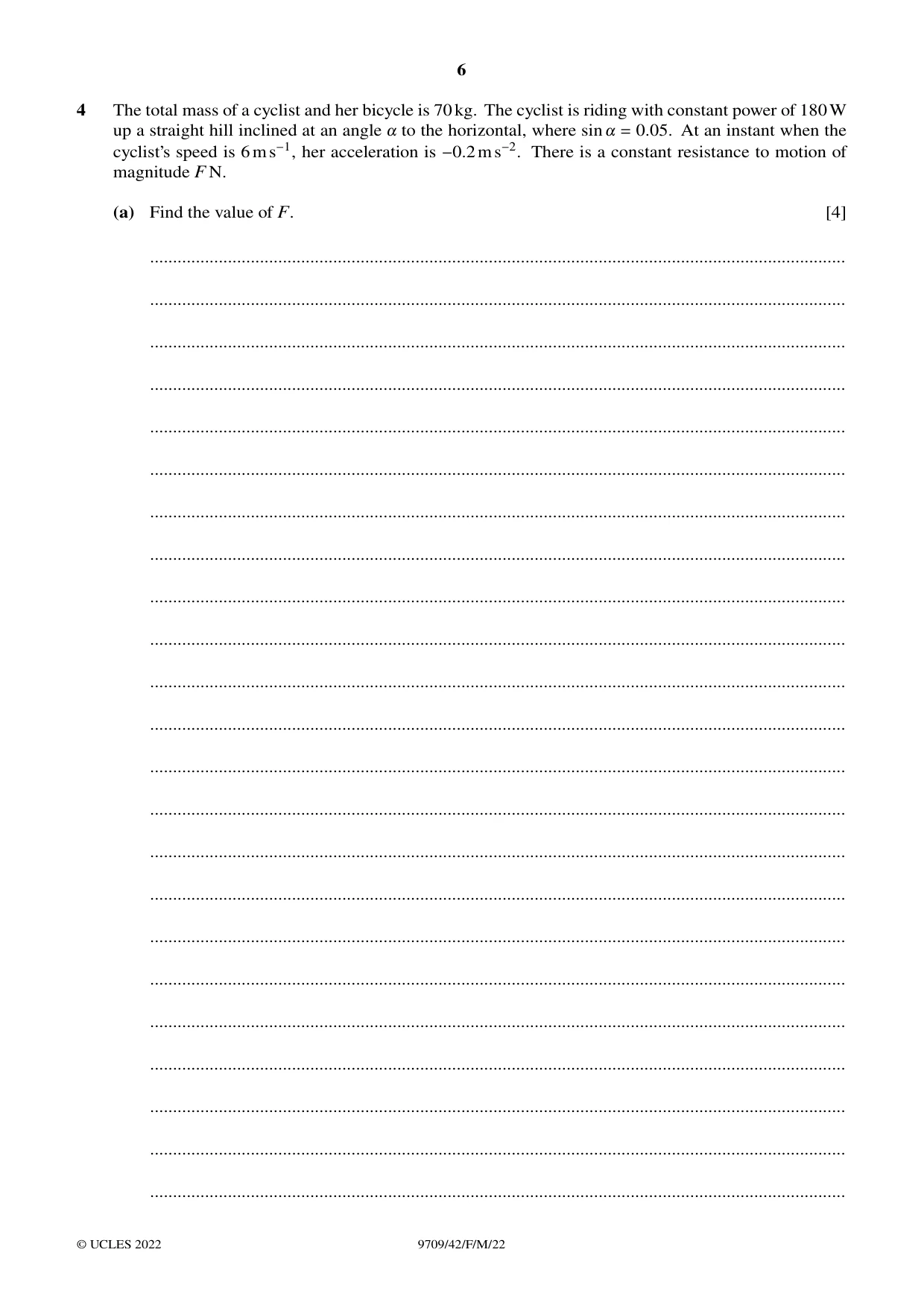 Cambridge A Level Mathematics 9709 2022 Feb/March Paper 4 · Variant 2 question paper, page 6 of 16