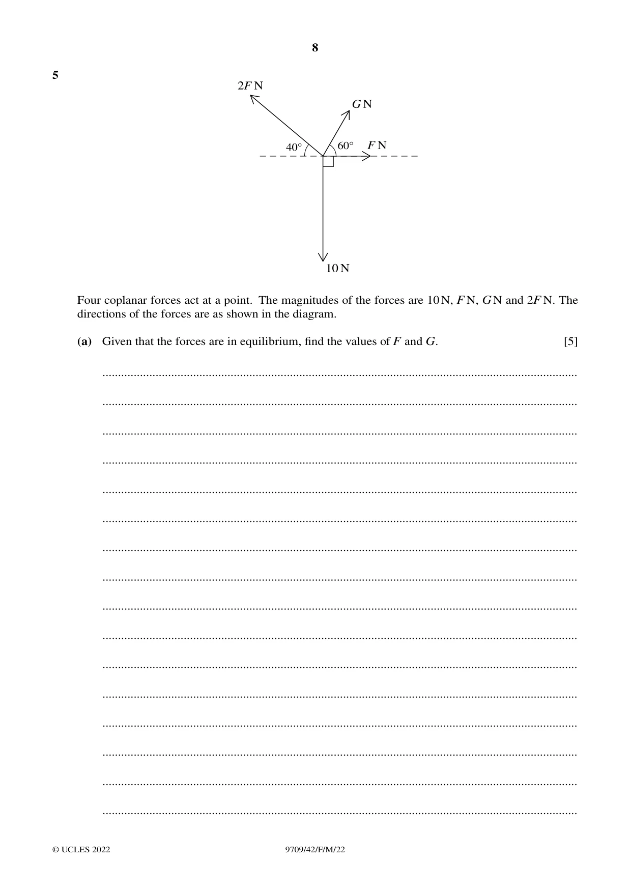 Cambridge A Level Mathematics 9709 2022 Feb/March Paper 4 · Variant 2 question paper, page 8 of 16
