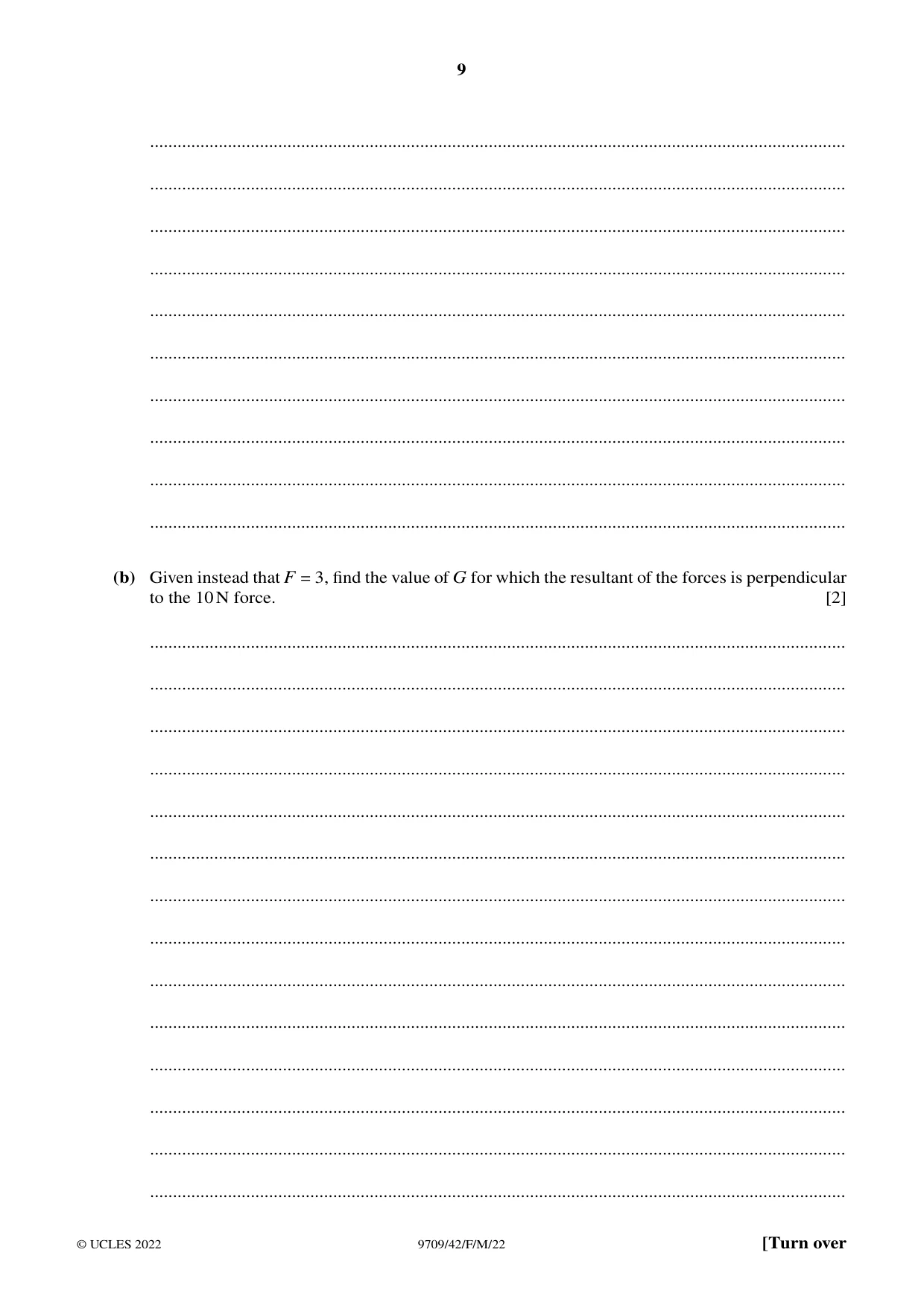Cambridge A Level Mathematics 9709 2022 Feb/March Paper 4 · Variant 2 question paper, page 9 of 16
