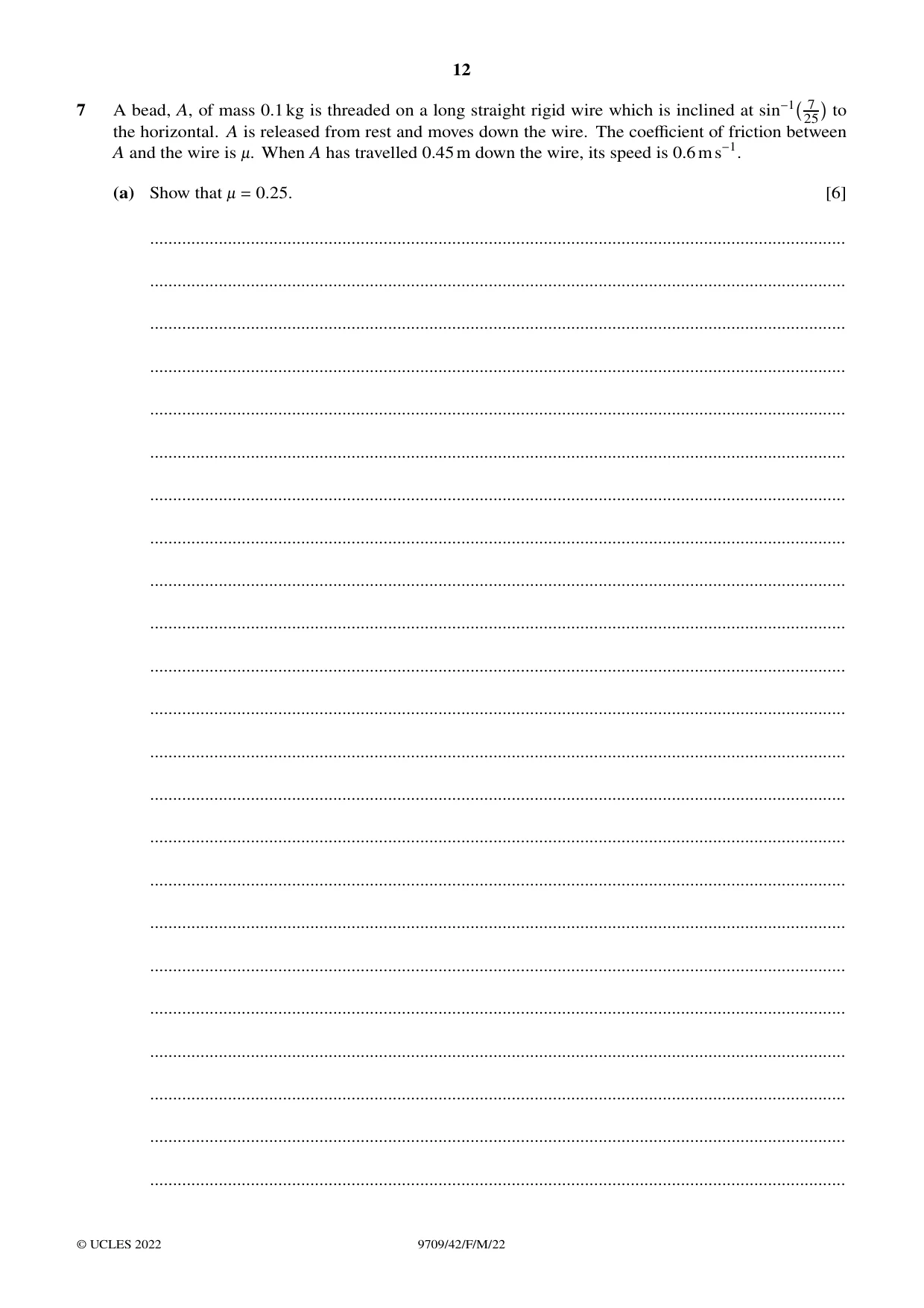 Cambridge A Level Mathematics 9709 2022 Feb/March Paper 4 · Variant 2 question paper, page 12 of 16