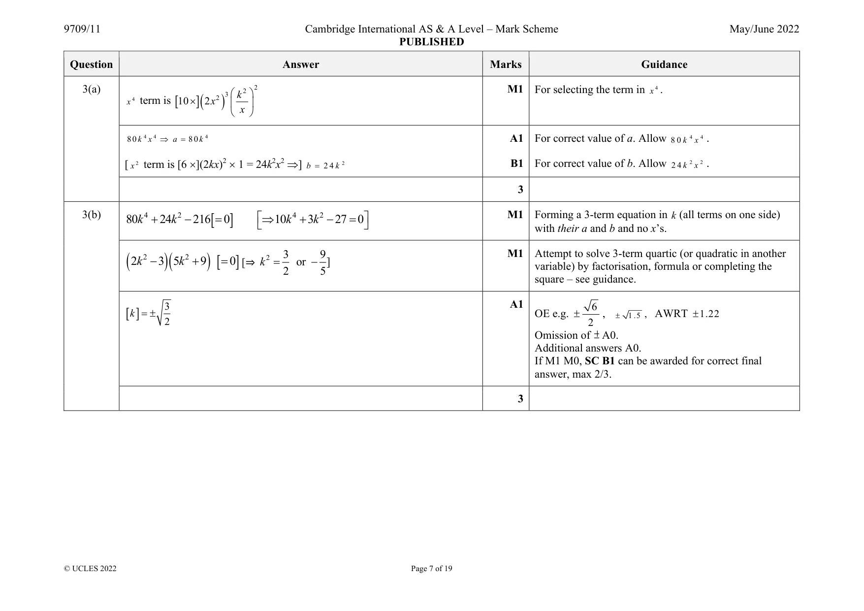 Mark scheme, page 7 of 19