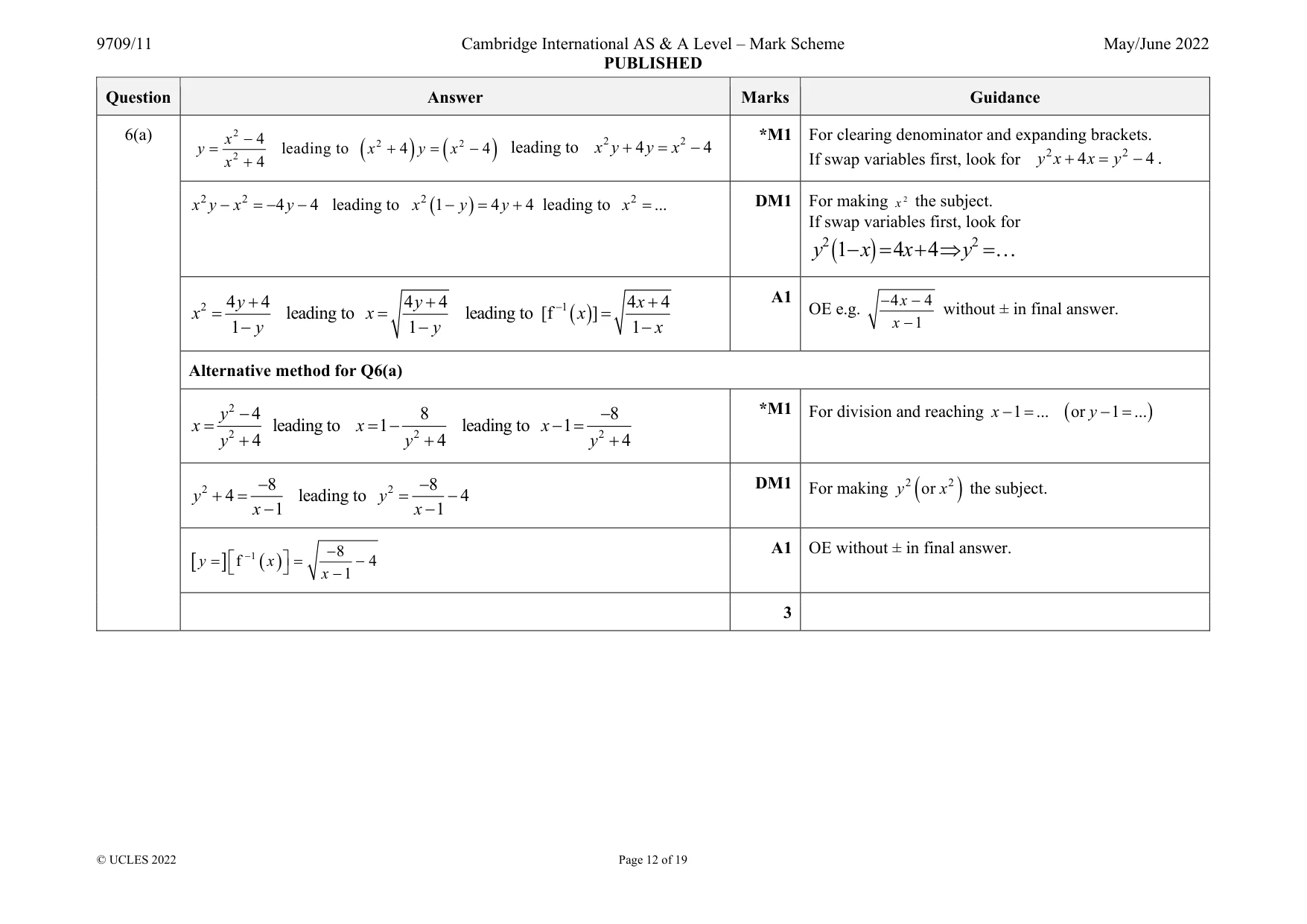 Mark scheme, page 12 of 19