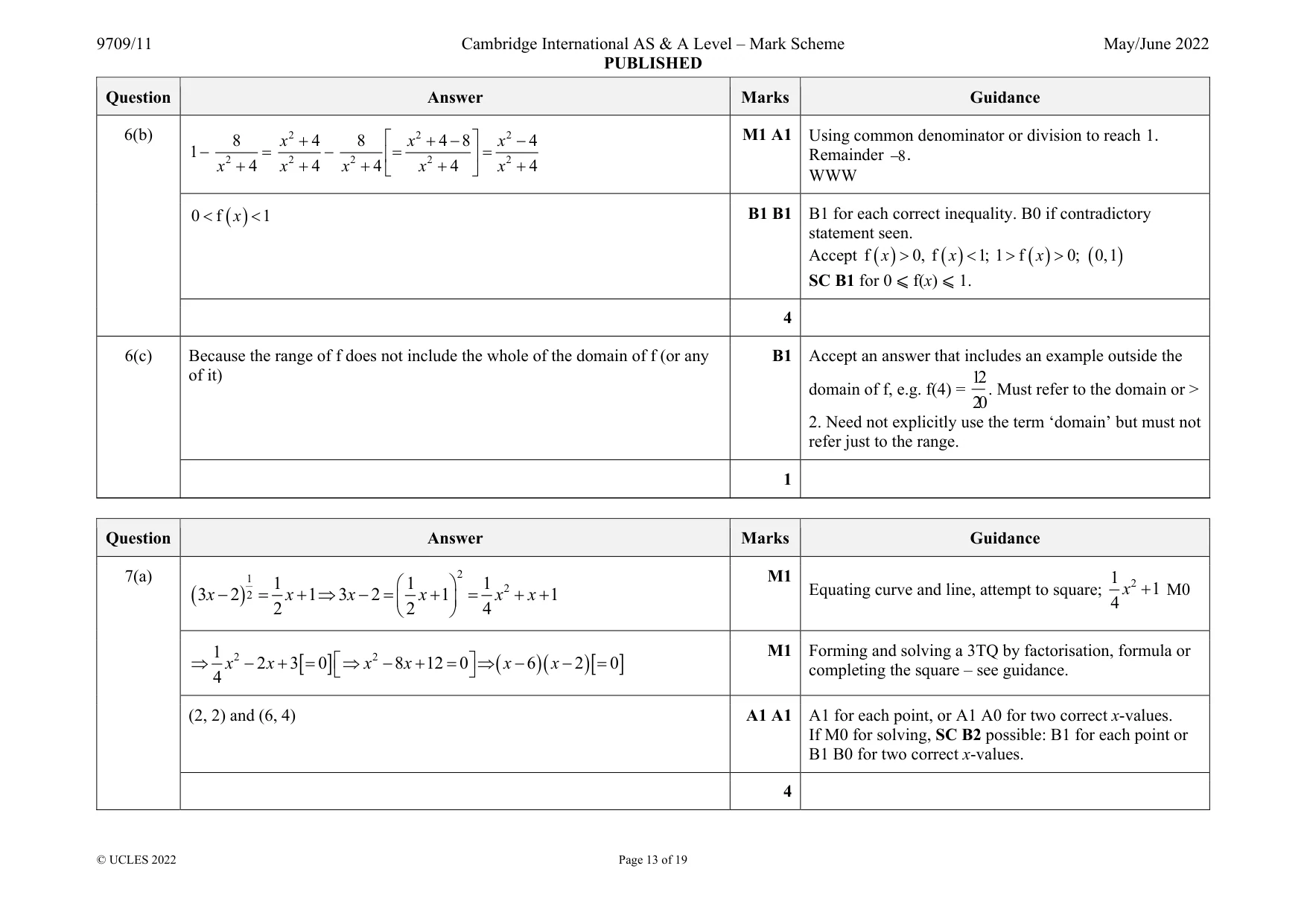 Mark scheme, page 13 of 19