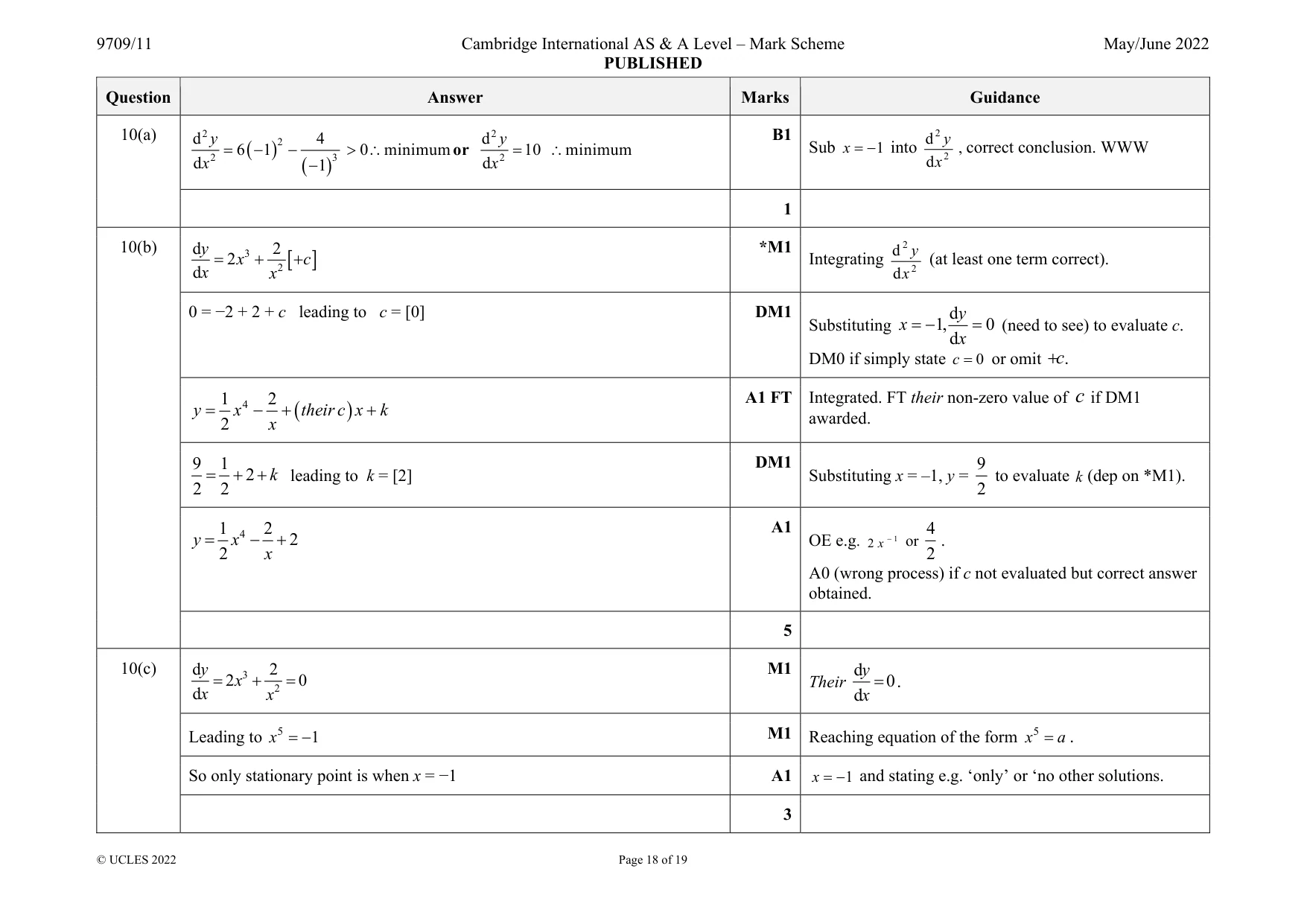 Mark scheme, page 18 of 19