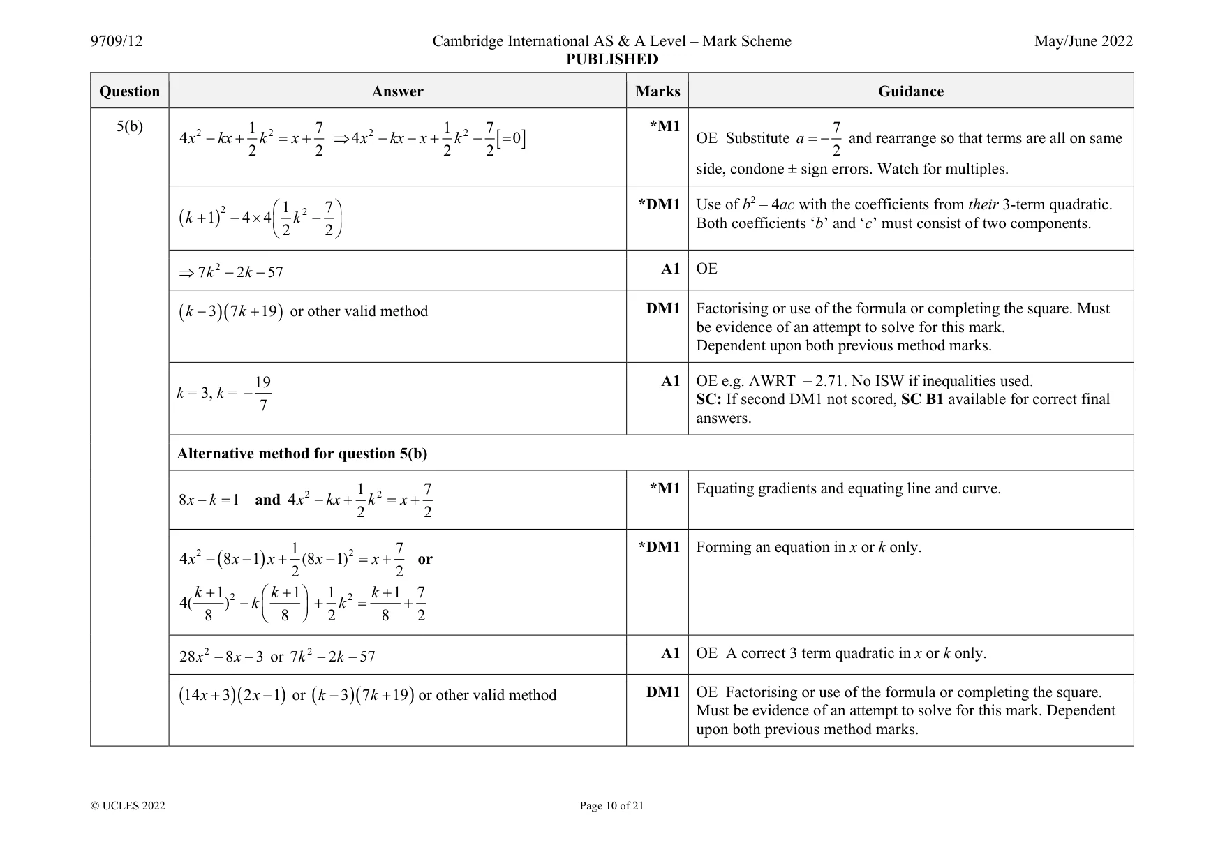 Mark scheme, page 10 of 21
