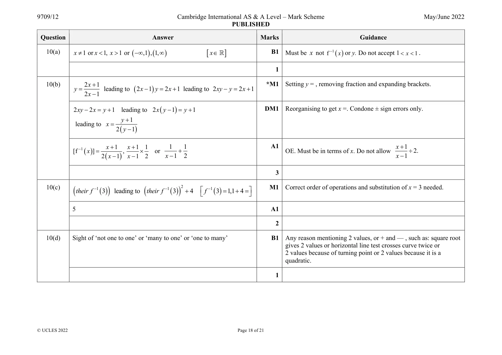 Mark scheme, page 18 of 21