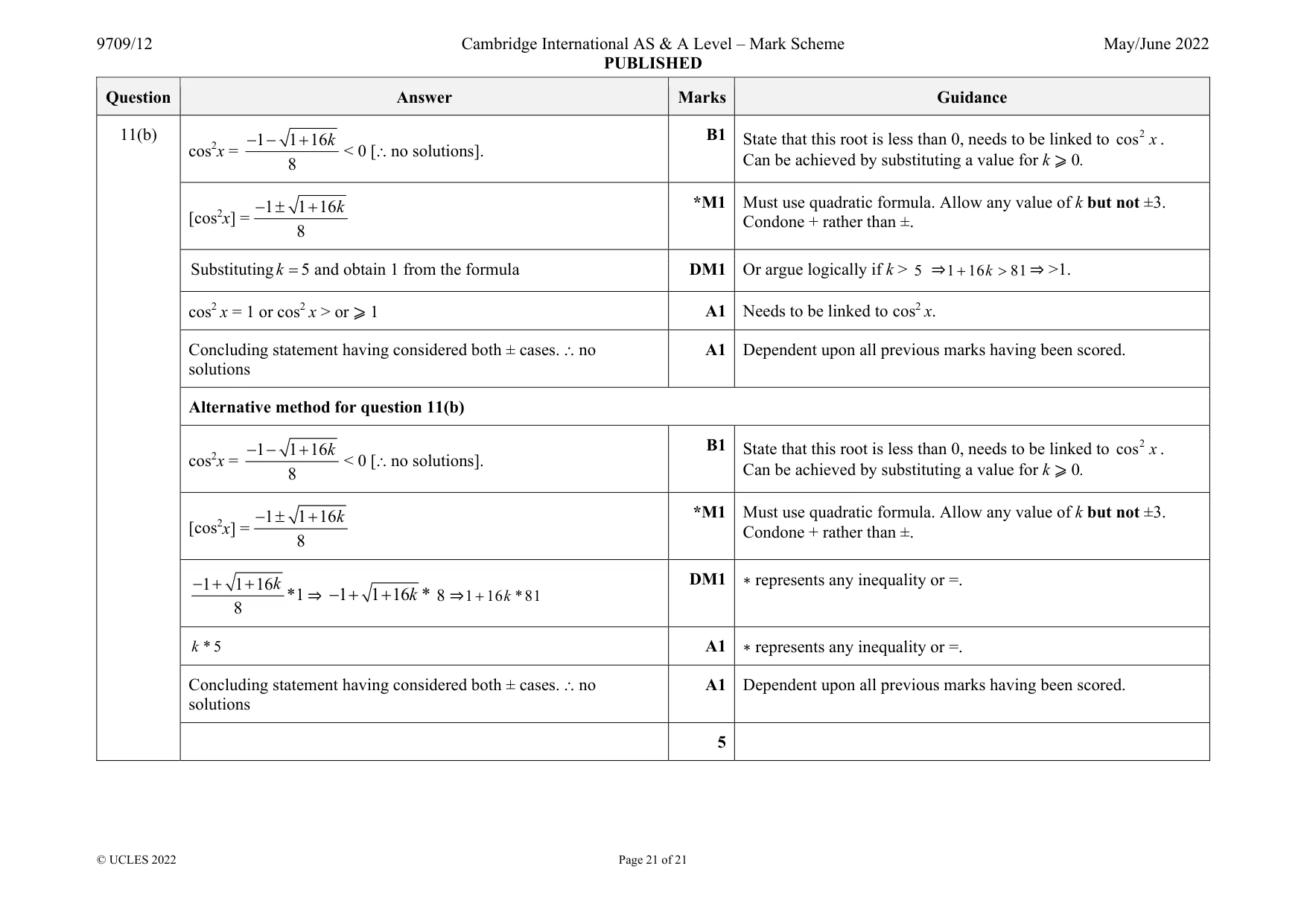 Mark scheme, page 21 of 21