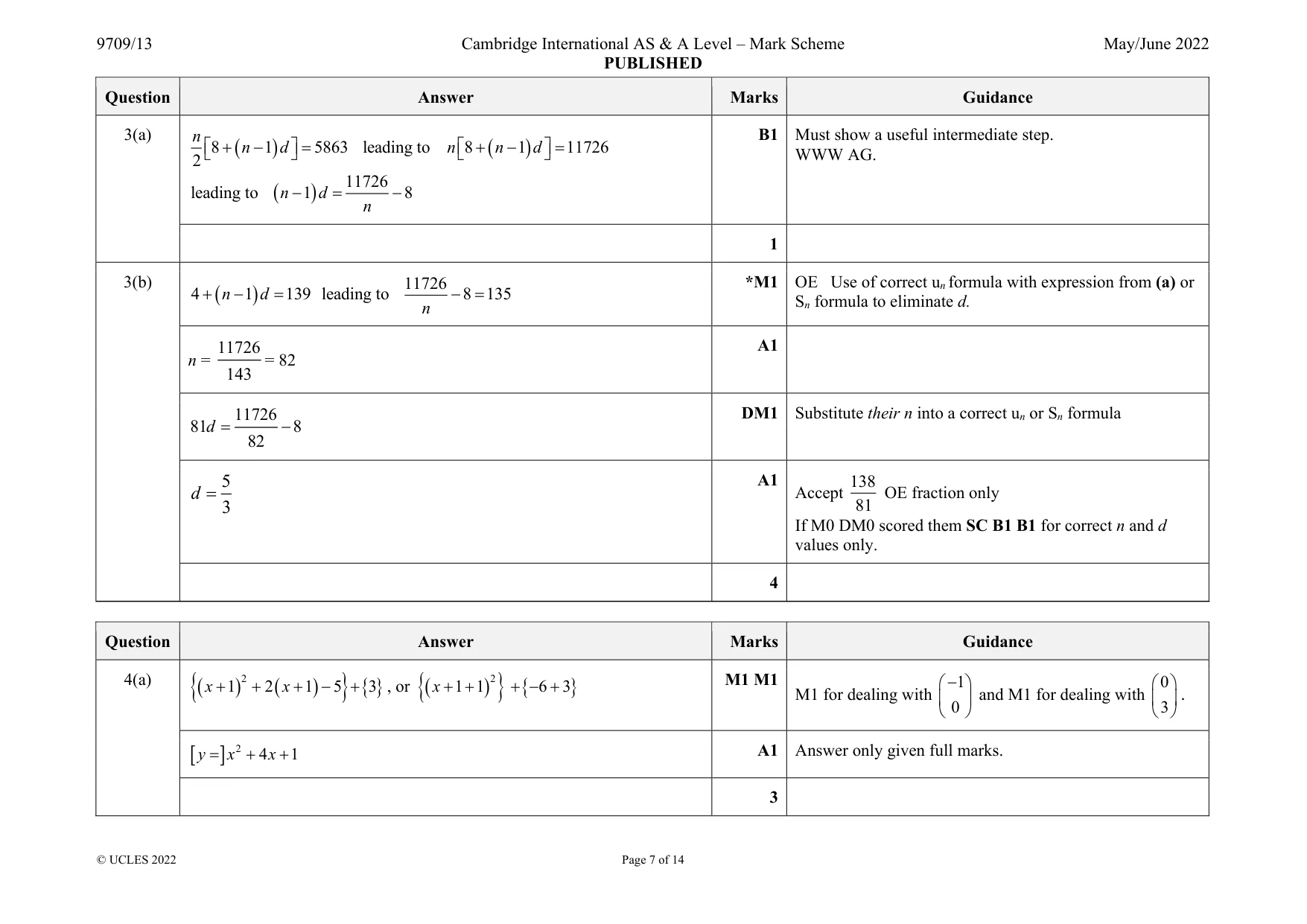 Mark scheme, page 7 of 14