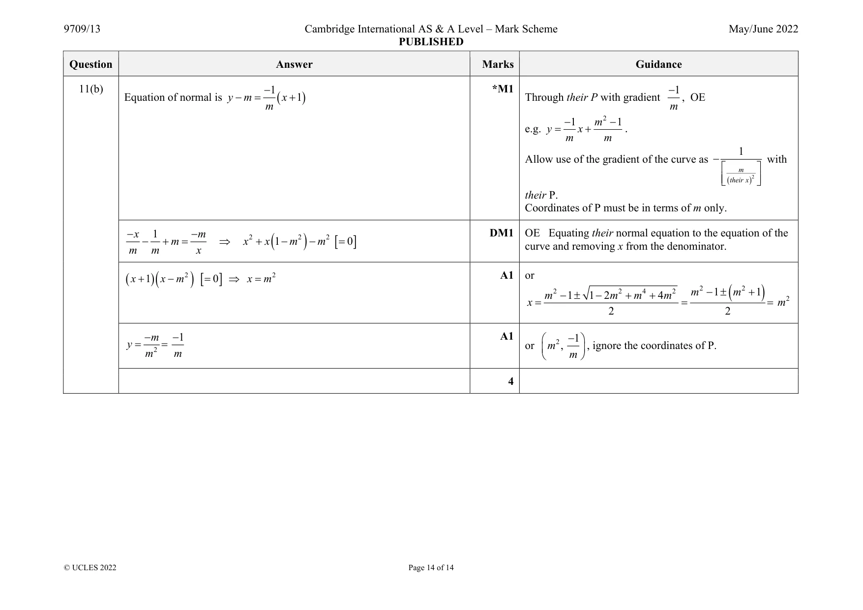 Mark scheme, page 14 of 14