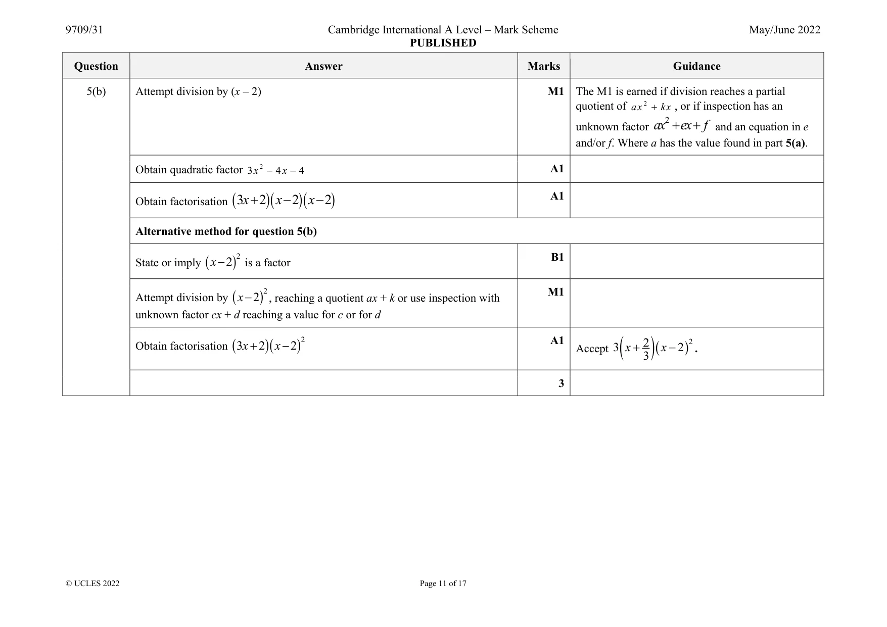 Mark scheme, page 11 of 17