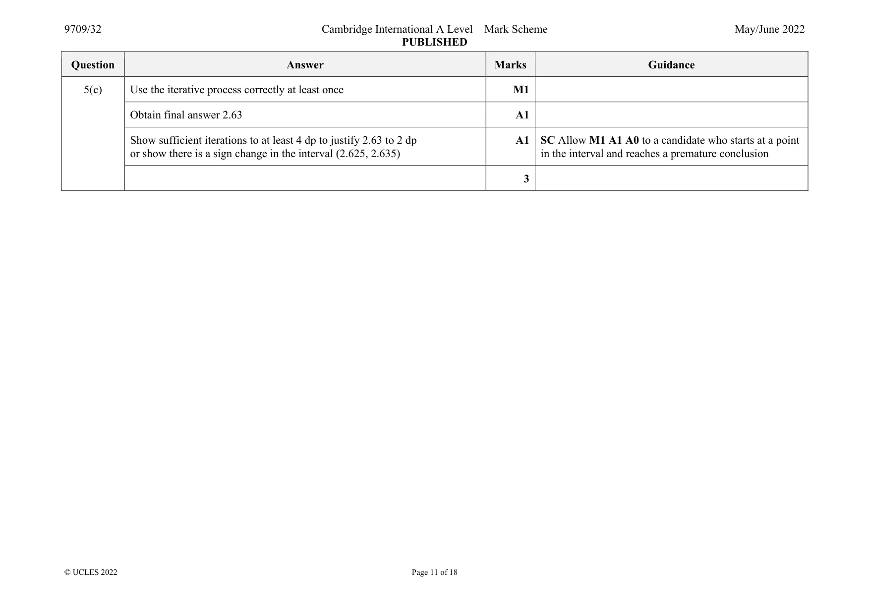 Mark scheme, page 11 of 18