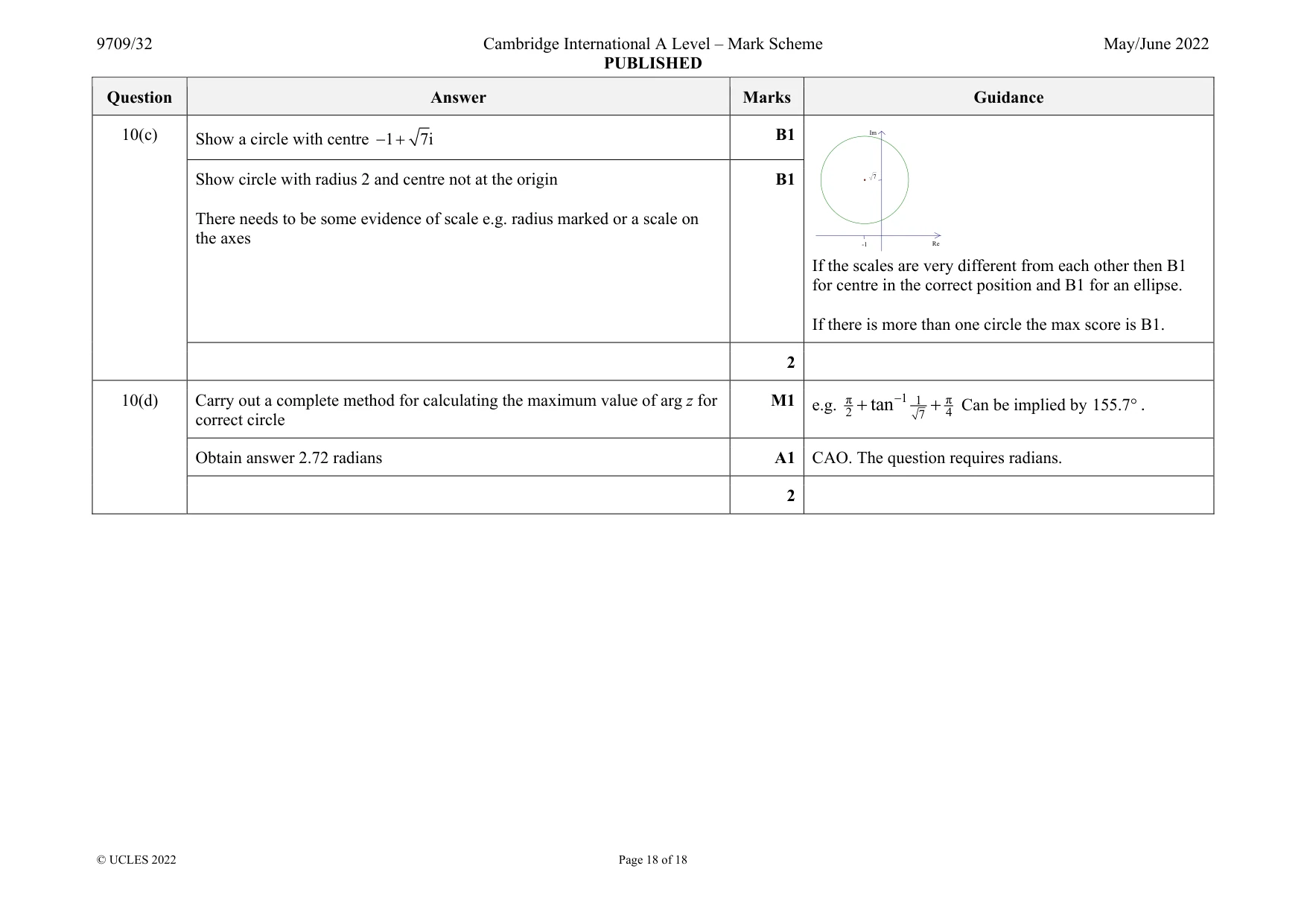 Mark scheme, page 18 of 18