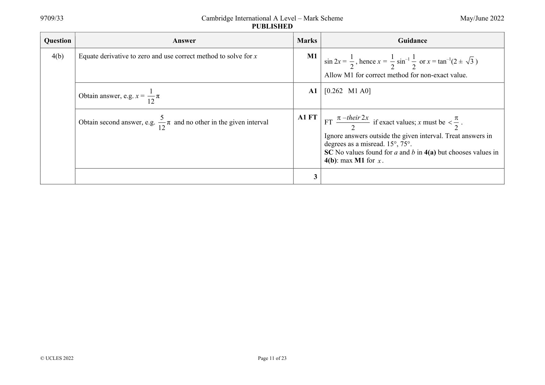 Mark scheme, page 11 of 23