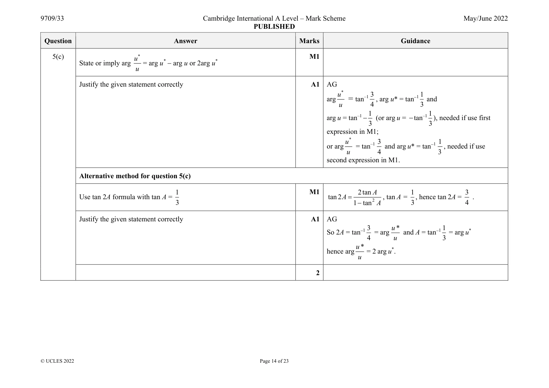 Mark scheme, page 14 of 23