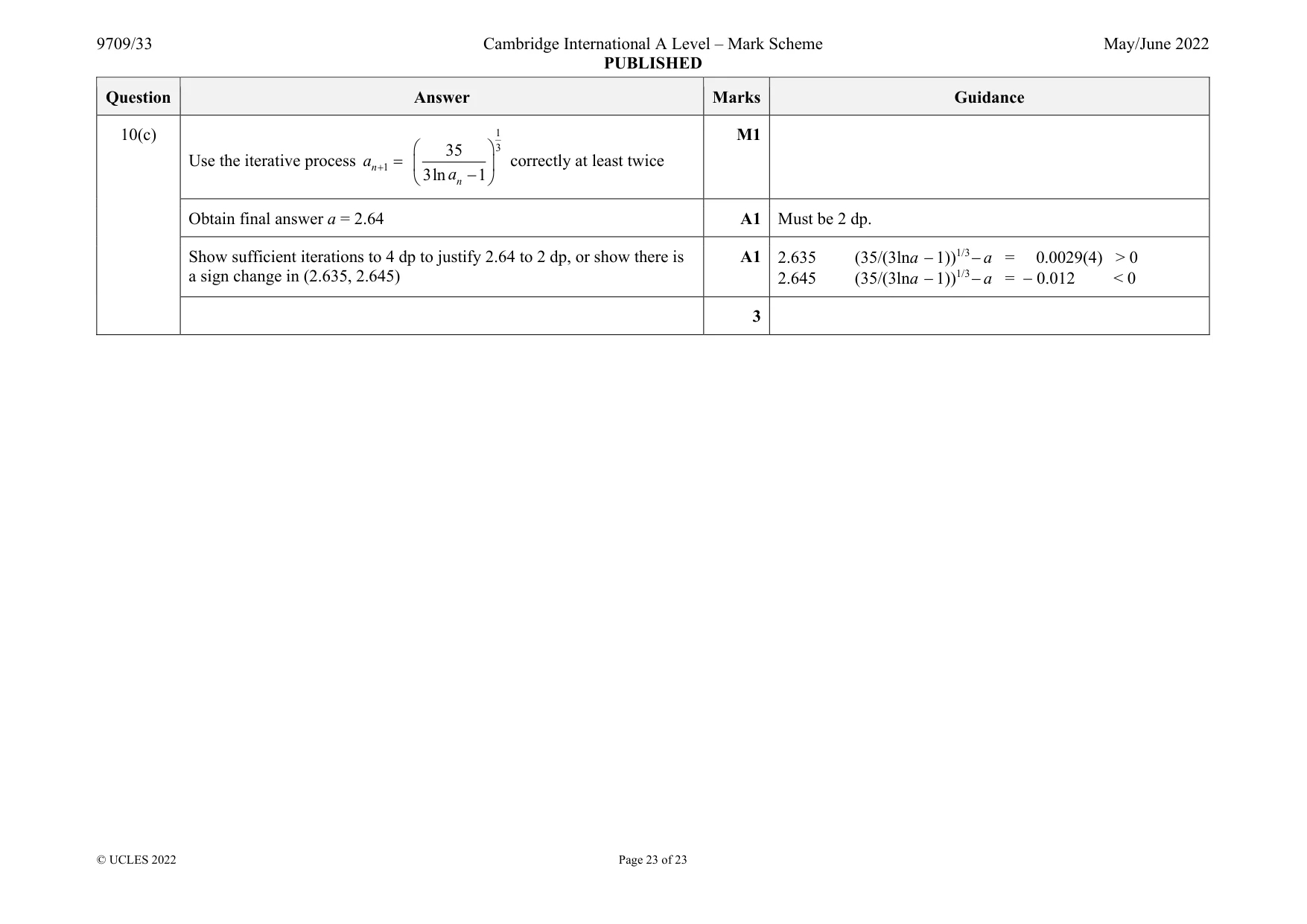 Mark scheme, page 23 of 23