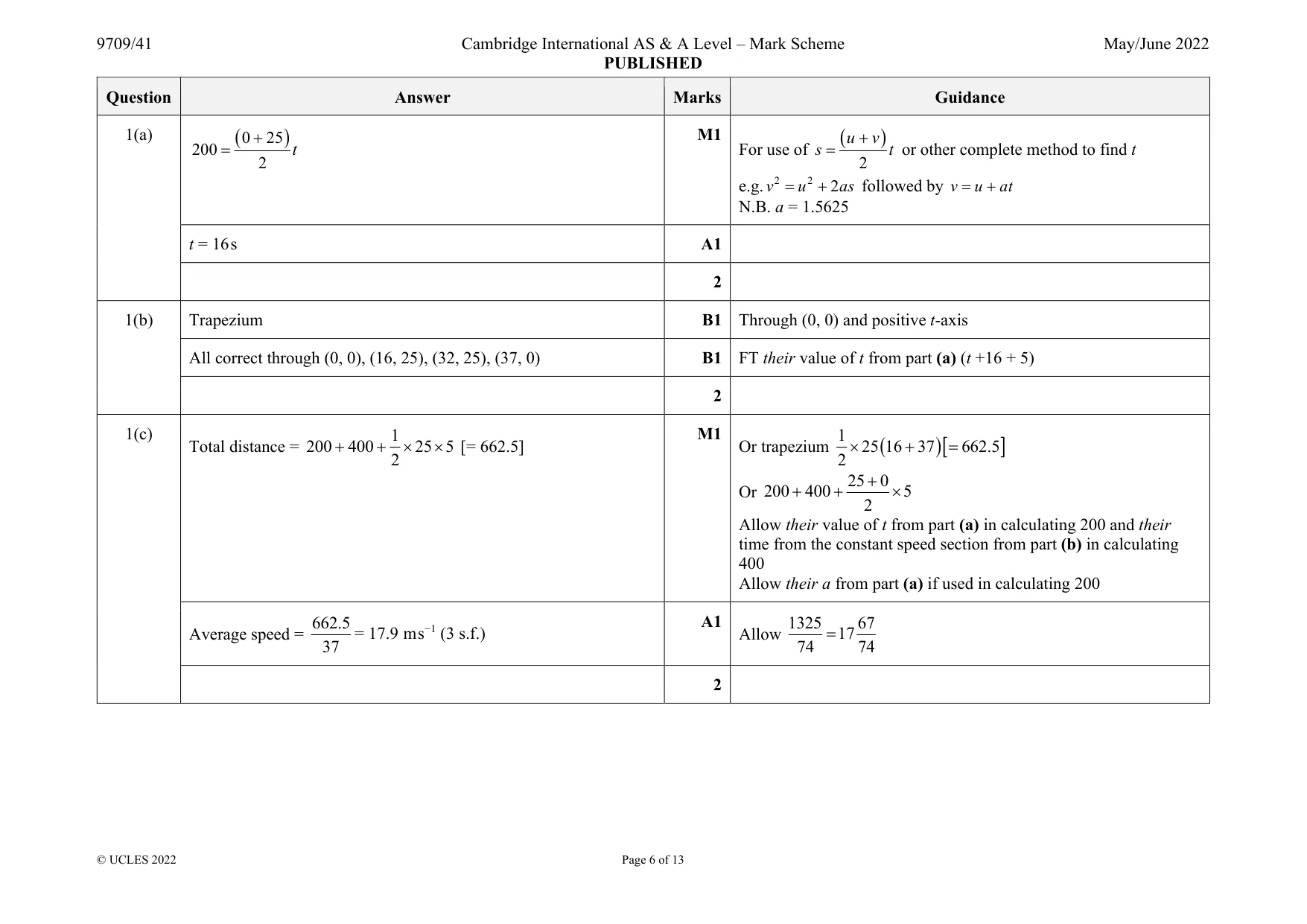 Mark scheme, page 6 of 13