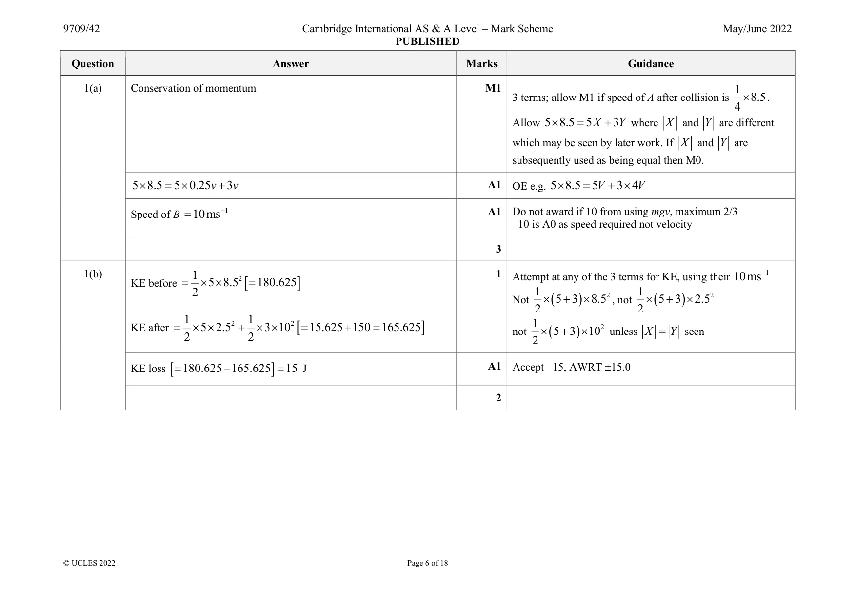 Mark scheme, page 6 of 18