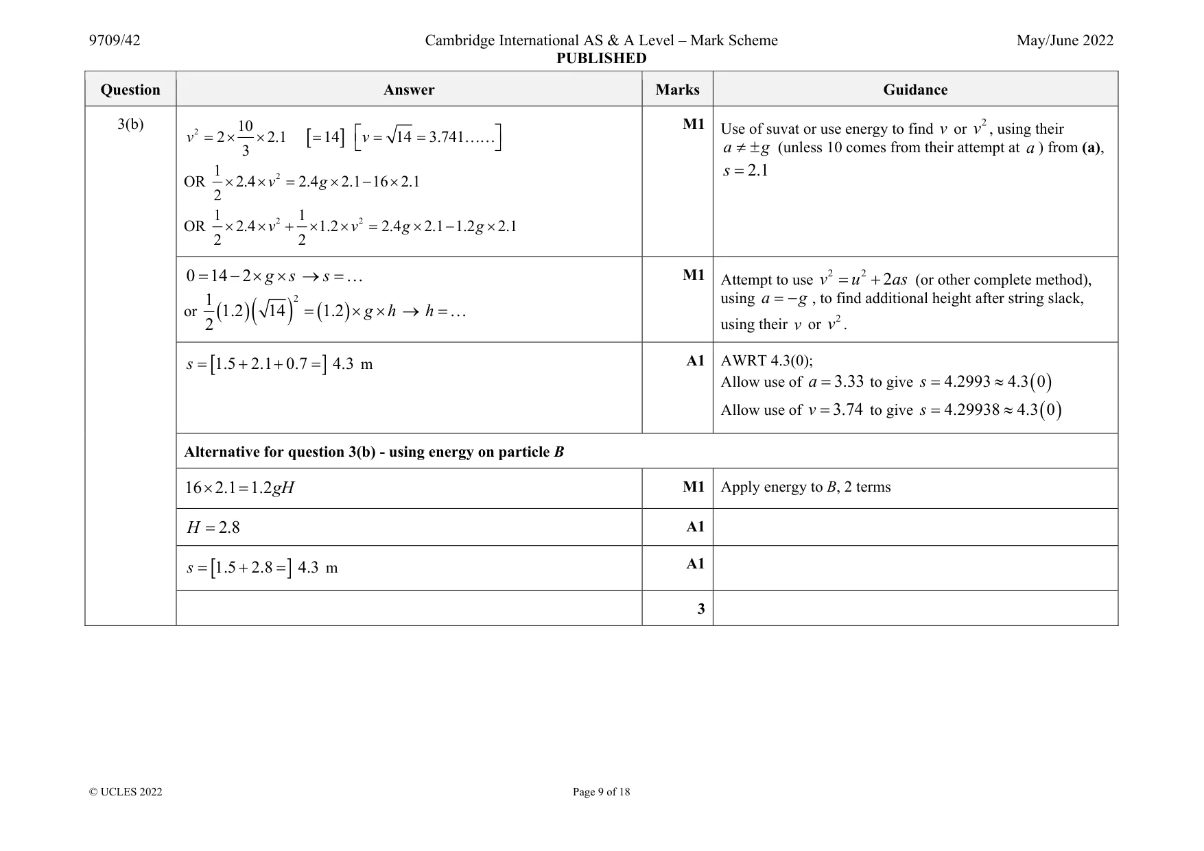 Mark scheme, page 9 of 18