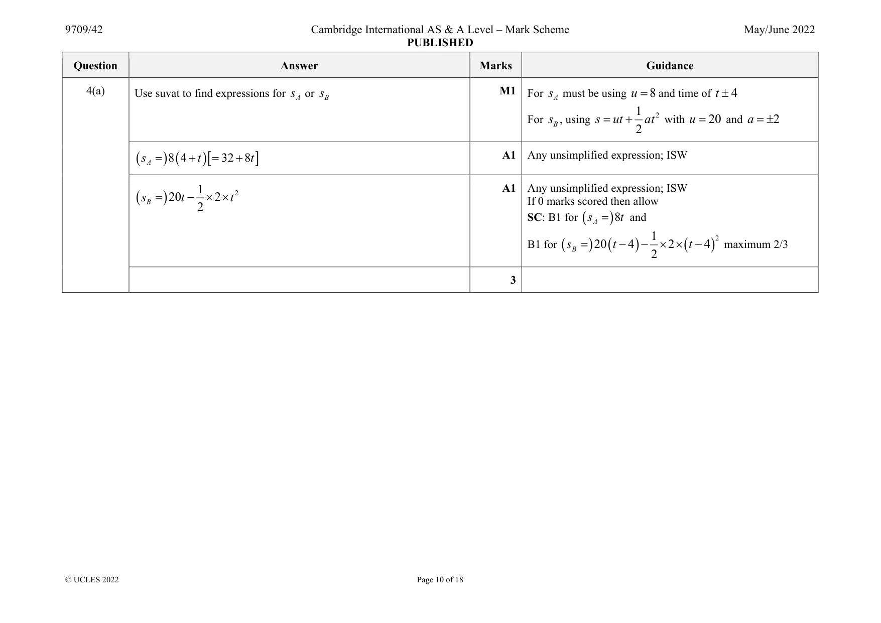Mark scheme, page 10 of 18
