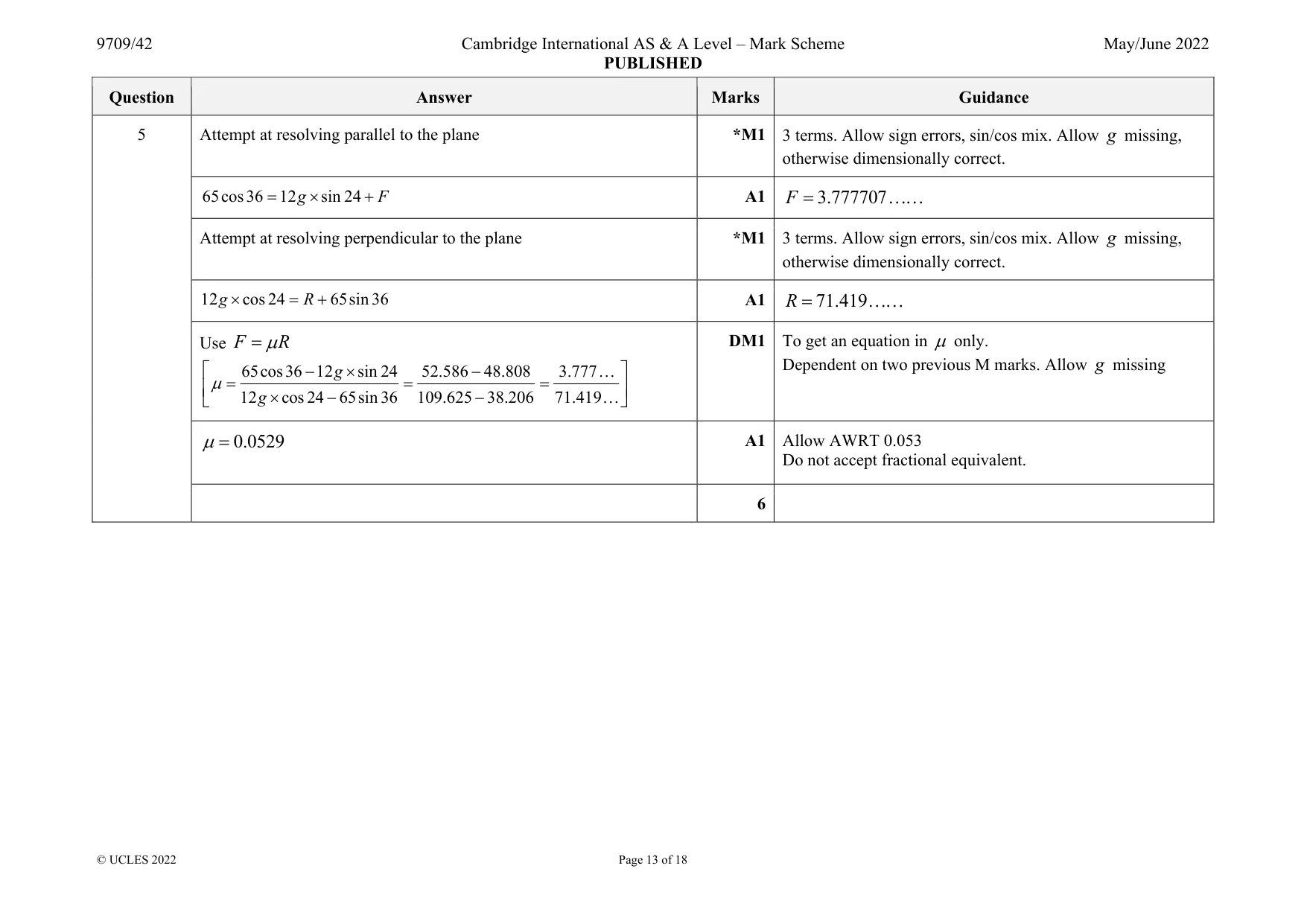Mark scheme, page 13 of 18