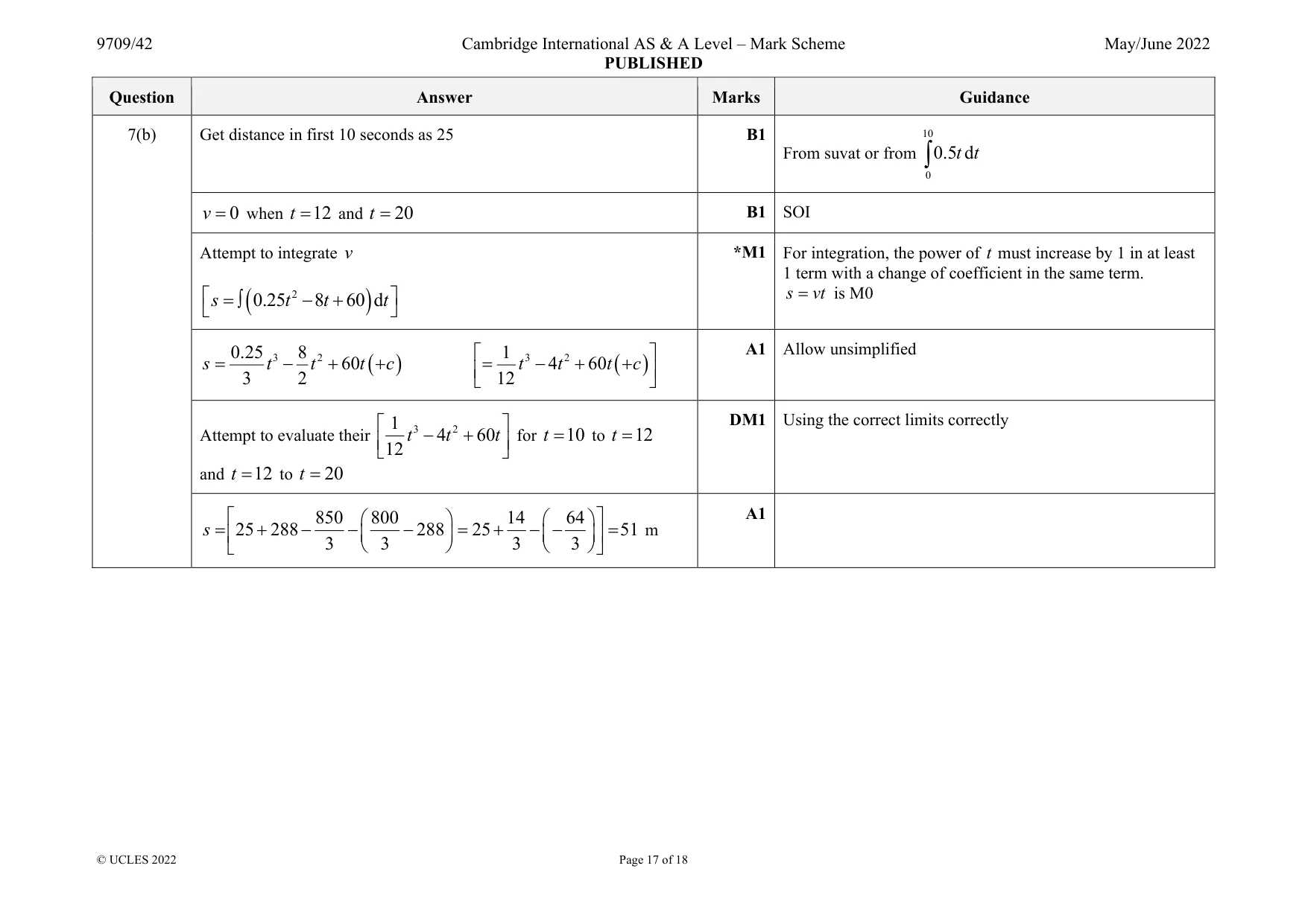Mark scheme, page 17 of 18