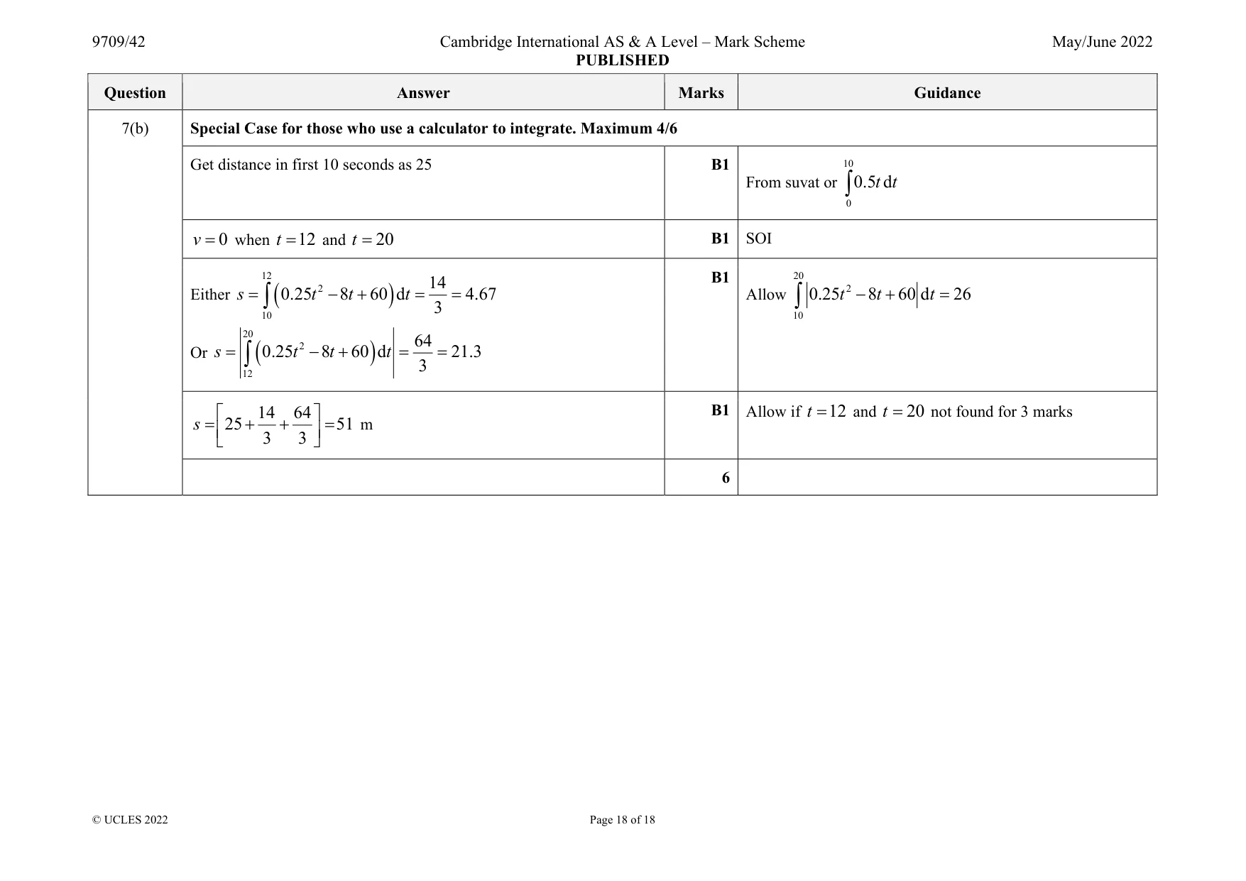 Mark scheme, page 18 of 18
