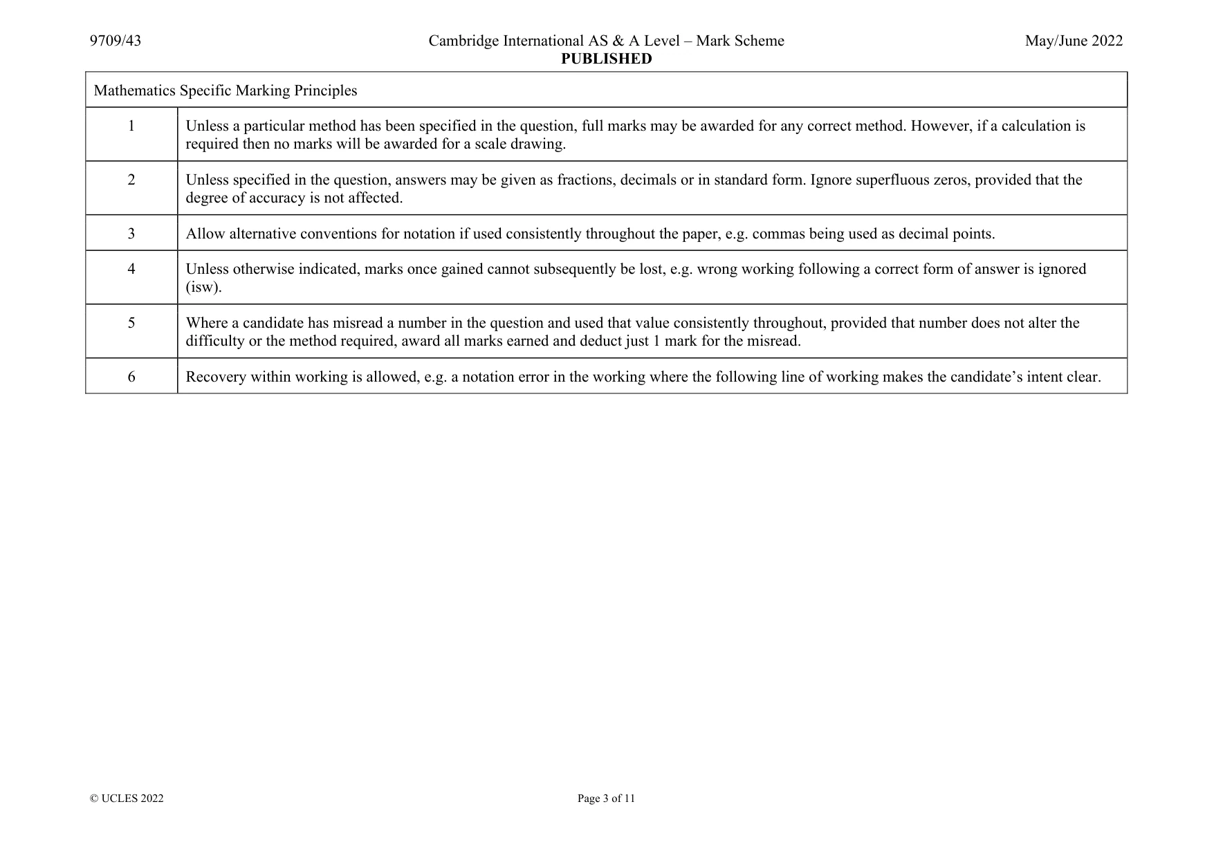 Mark scheme, page 3 of 11