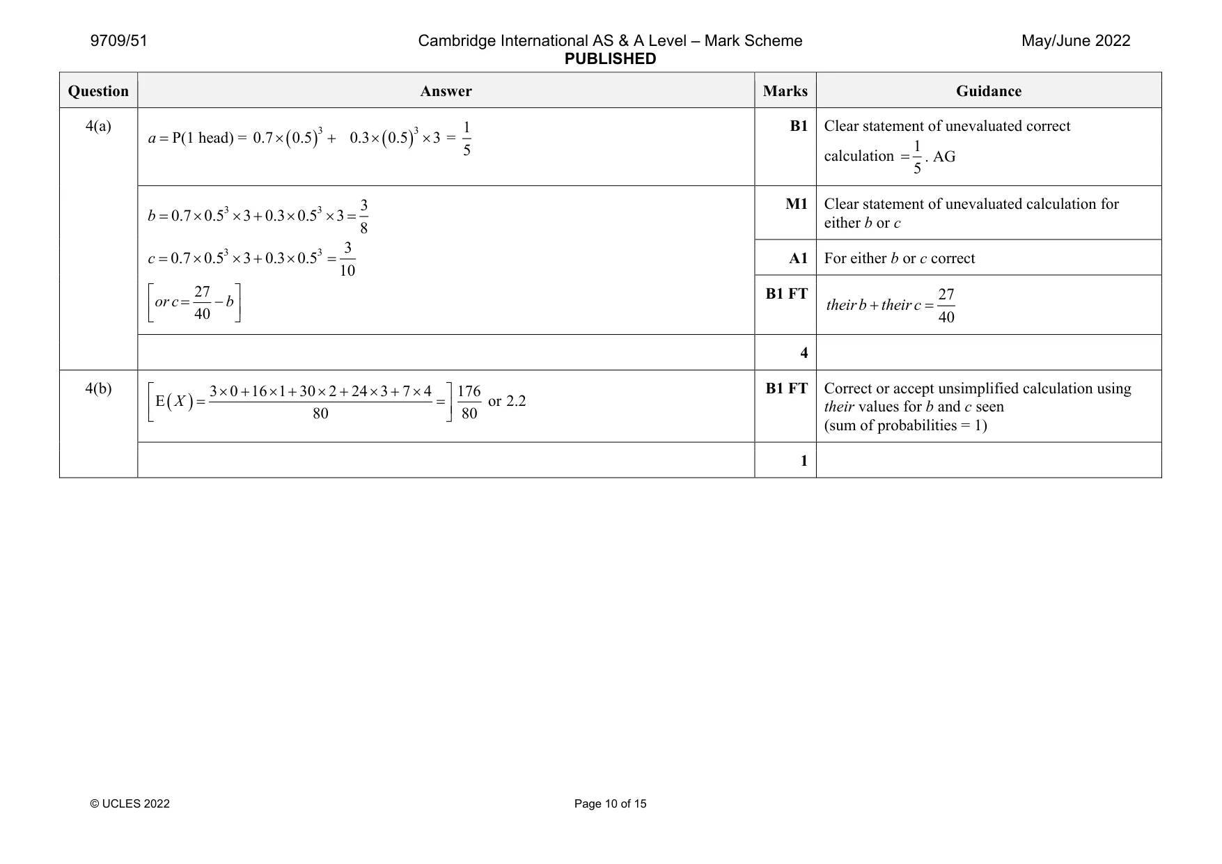 Mark scheme, page 10 of 15