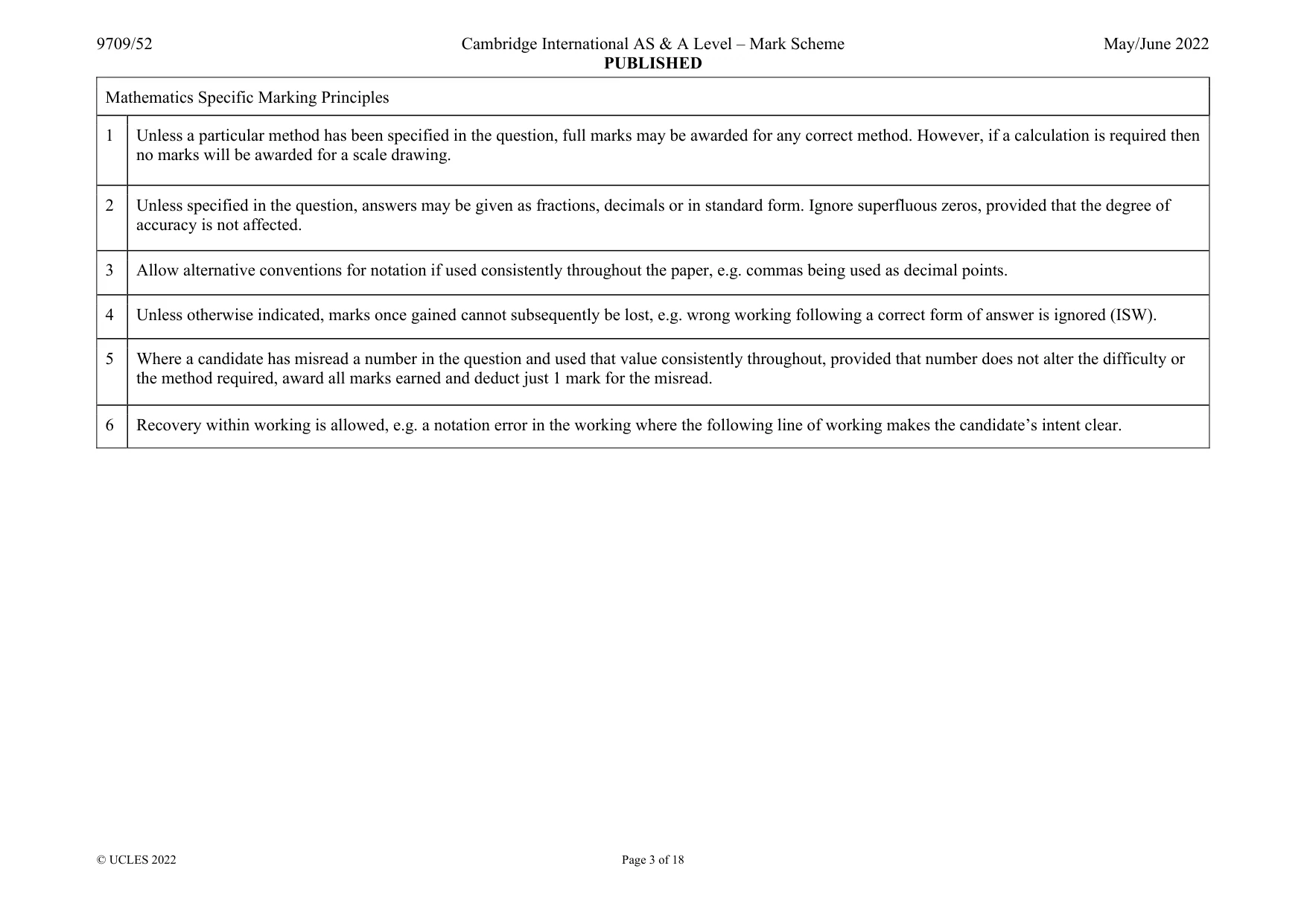Mark scheme, page 3 of 18
